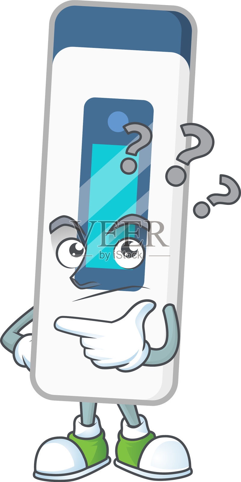 数字温度计吉祥物手势混乱设计元素图片