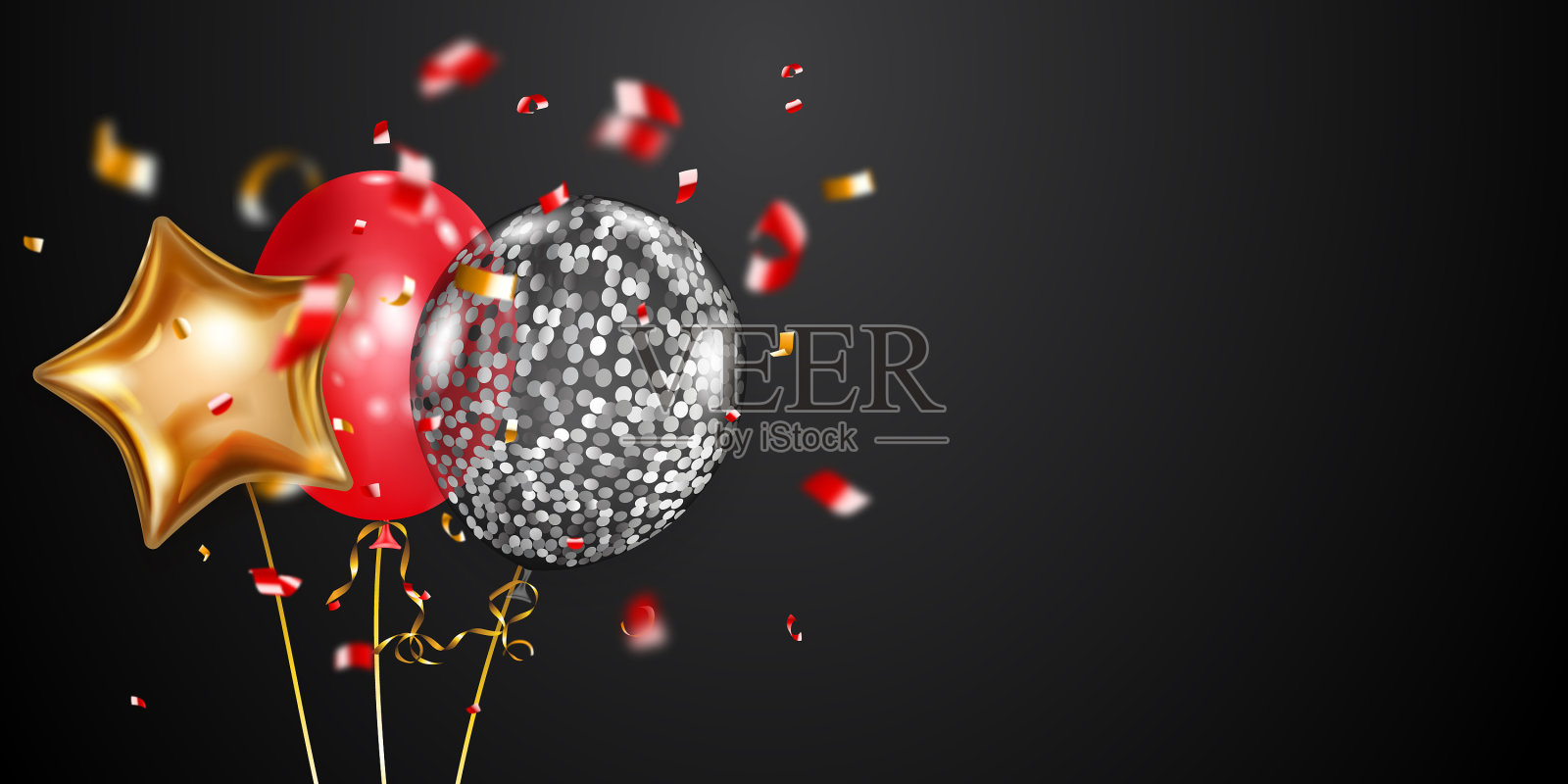 节日背景与气球插画图片素材