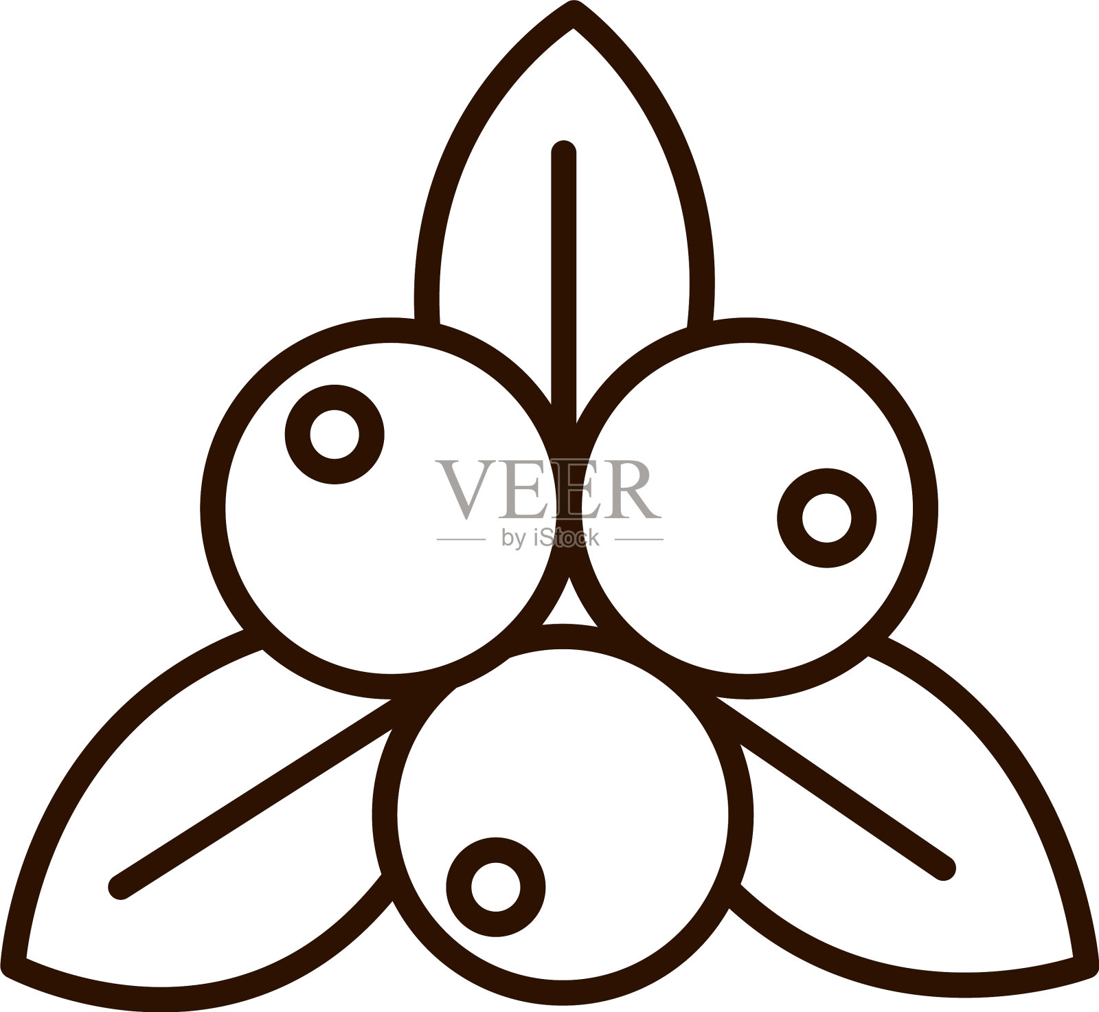 水果叶自然清新线条图标风格设计元素图片