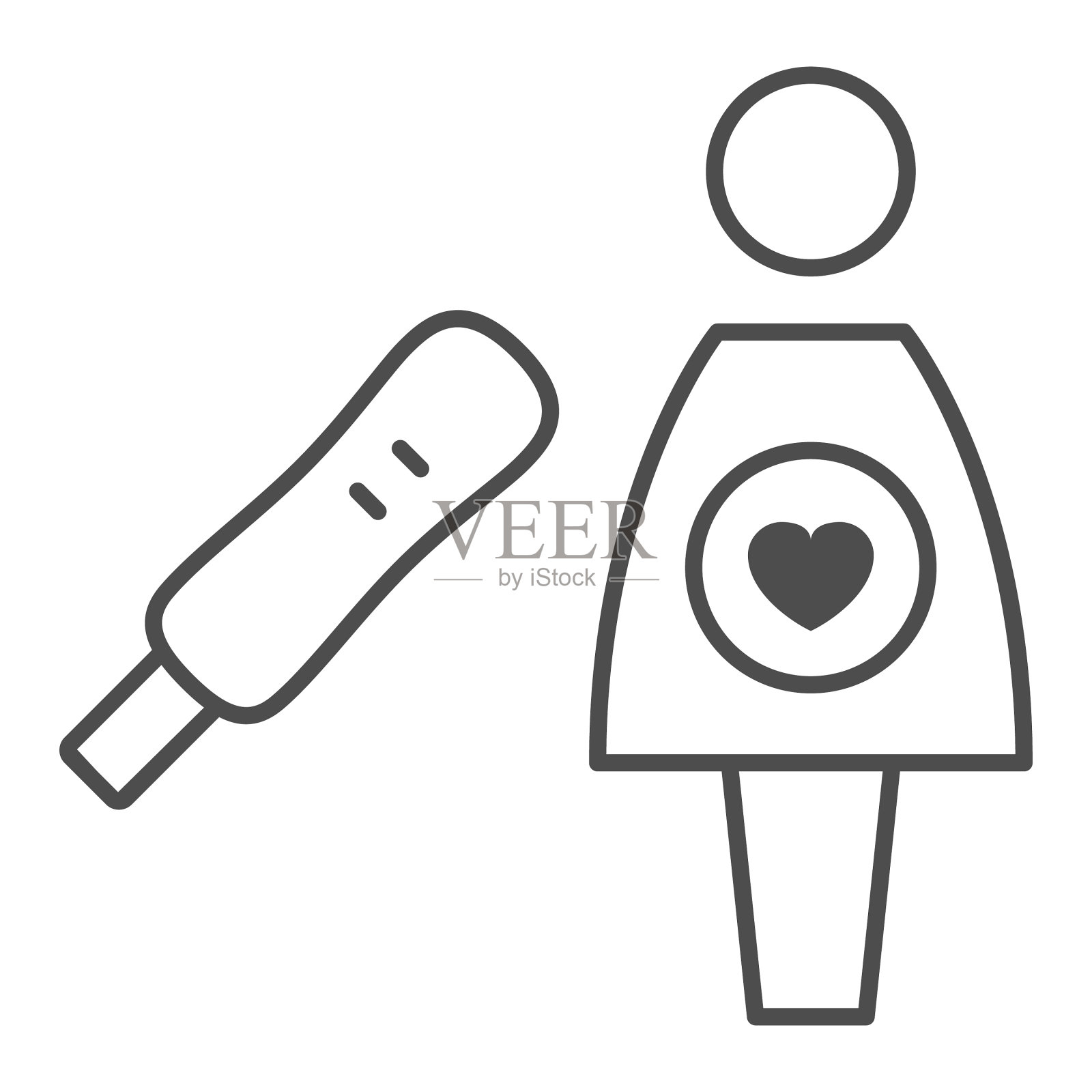 怀孕测试细线图标医学测试插画图片素材