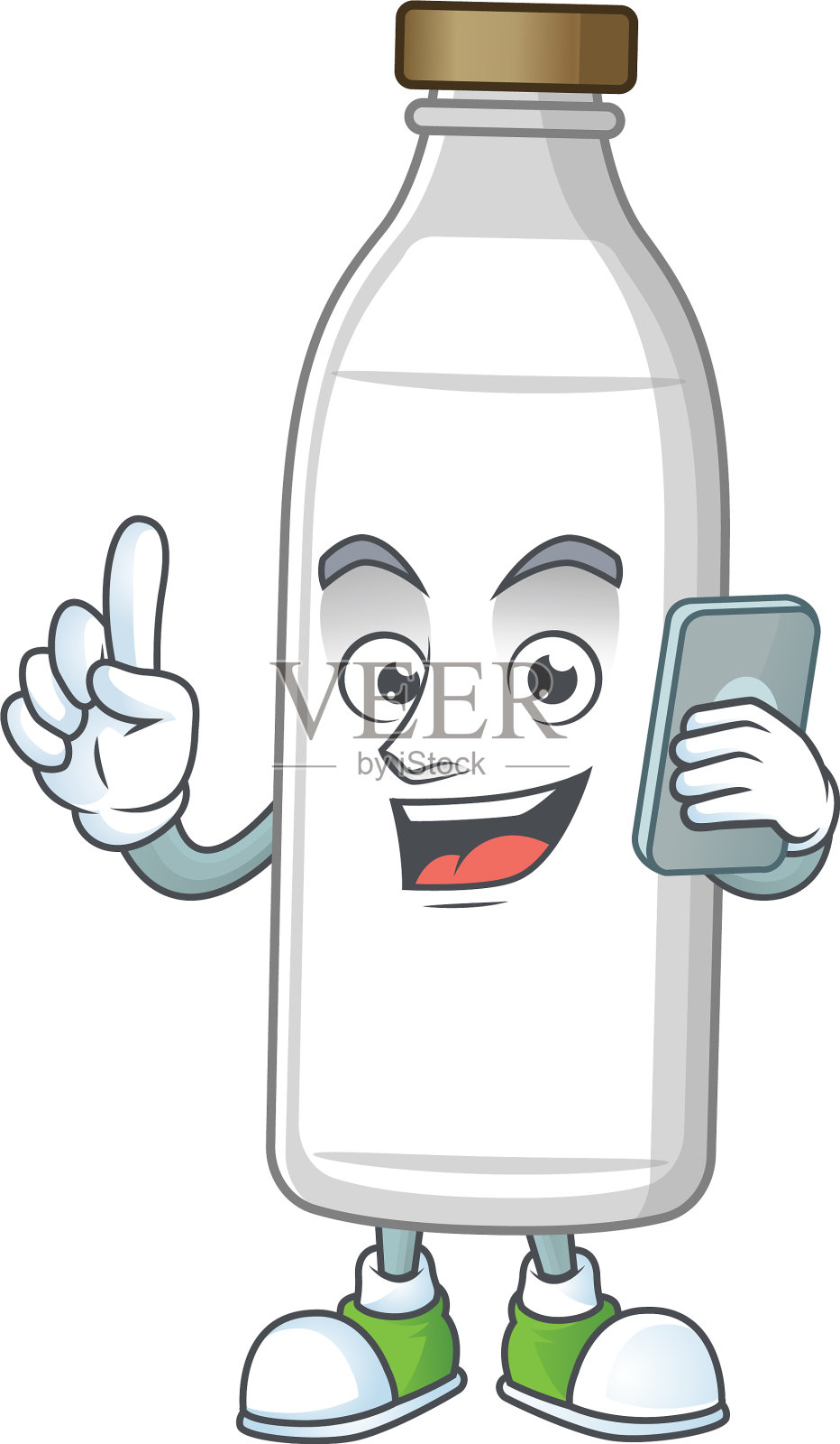 卡通概念奶瓶打电话设计元素图片