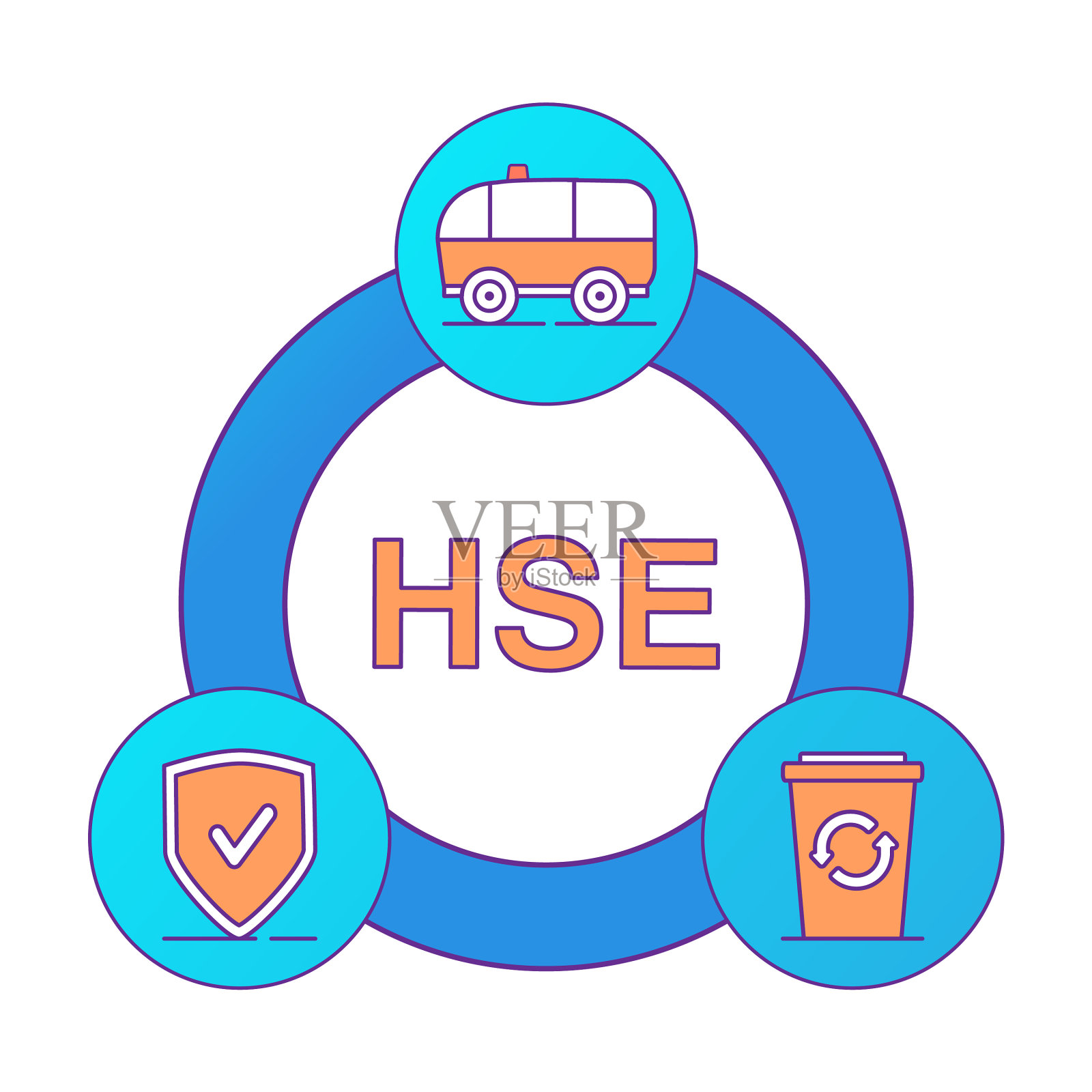 健康、安全、环保救护车插画图片素材