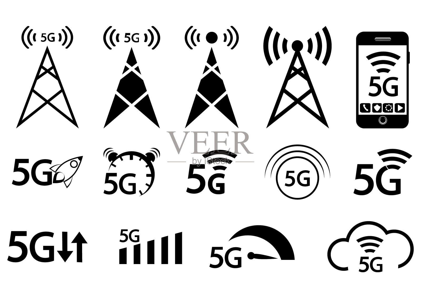新五代移动网络高速图标素材
