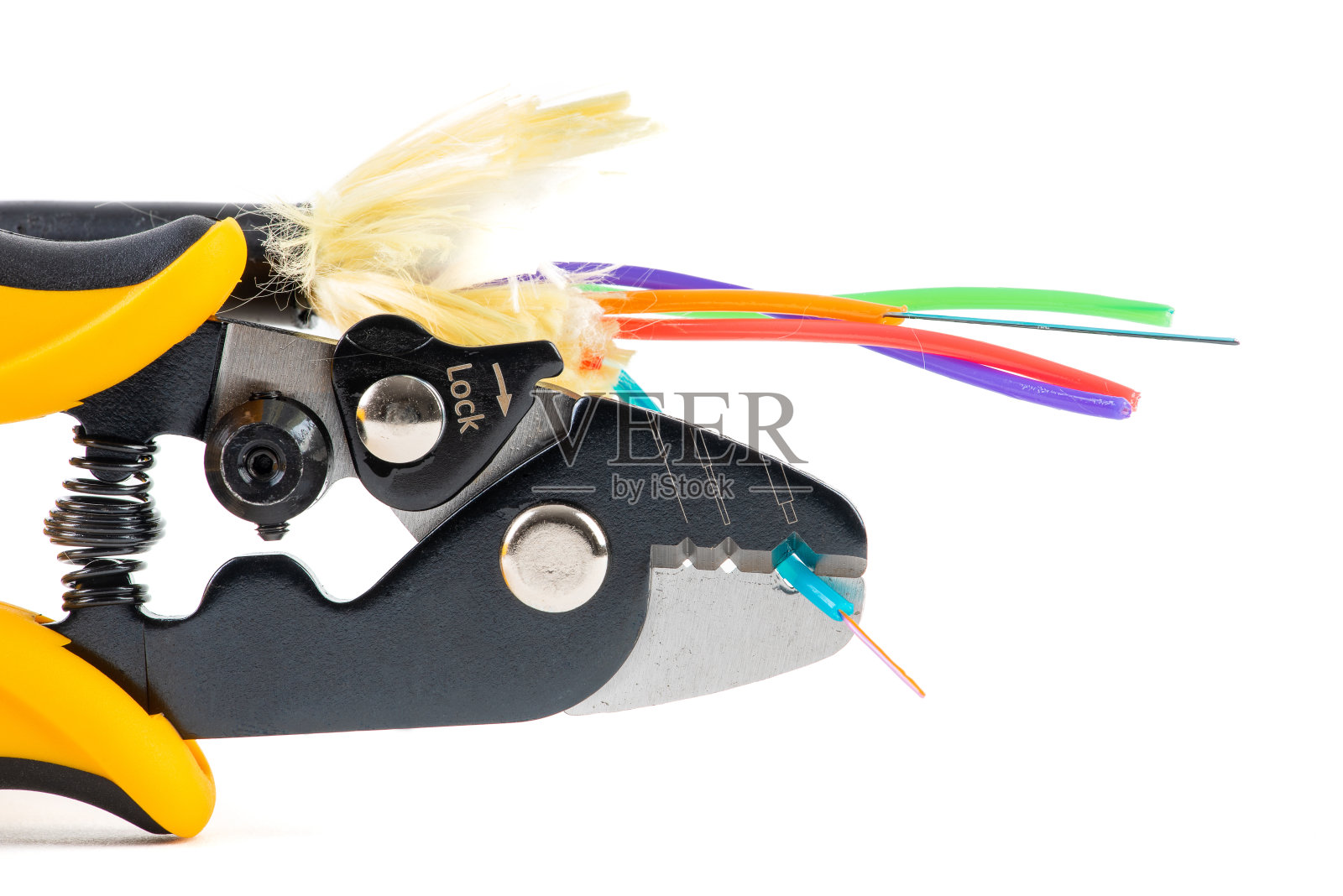 剥线器用于光纤电缆隔离白色照片摄影图片