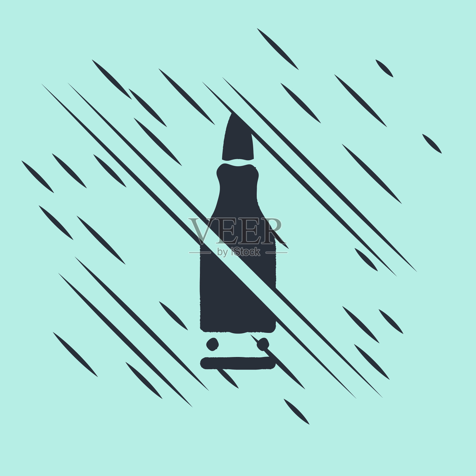 黑色子弹图标孤立在绿色背景上插画图片素材