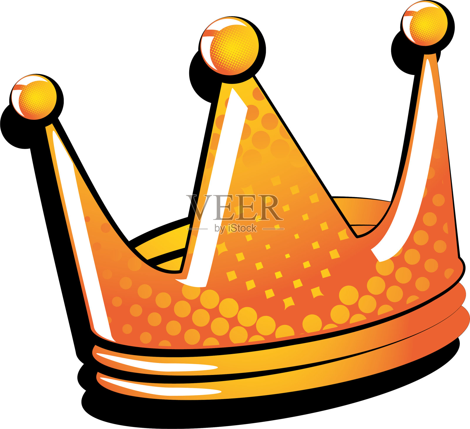 皇冠在波普艺术风格的白色背景设计元素图片