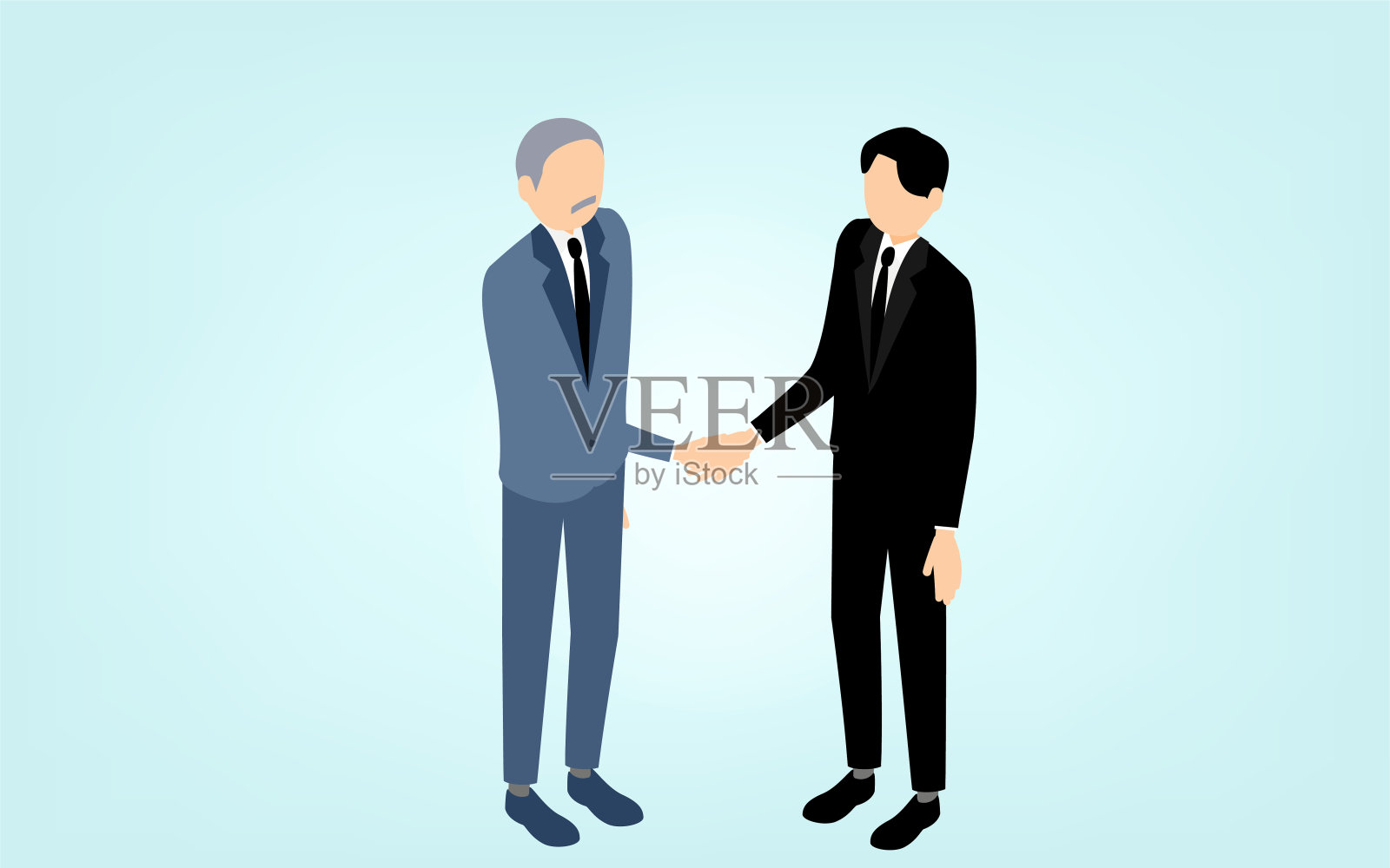 商人握手，商业场景的图像，等距插画图片素材