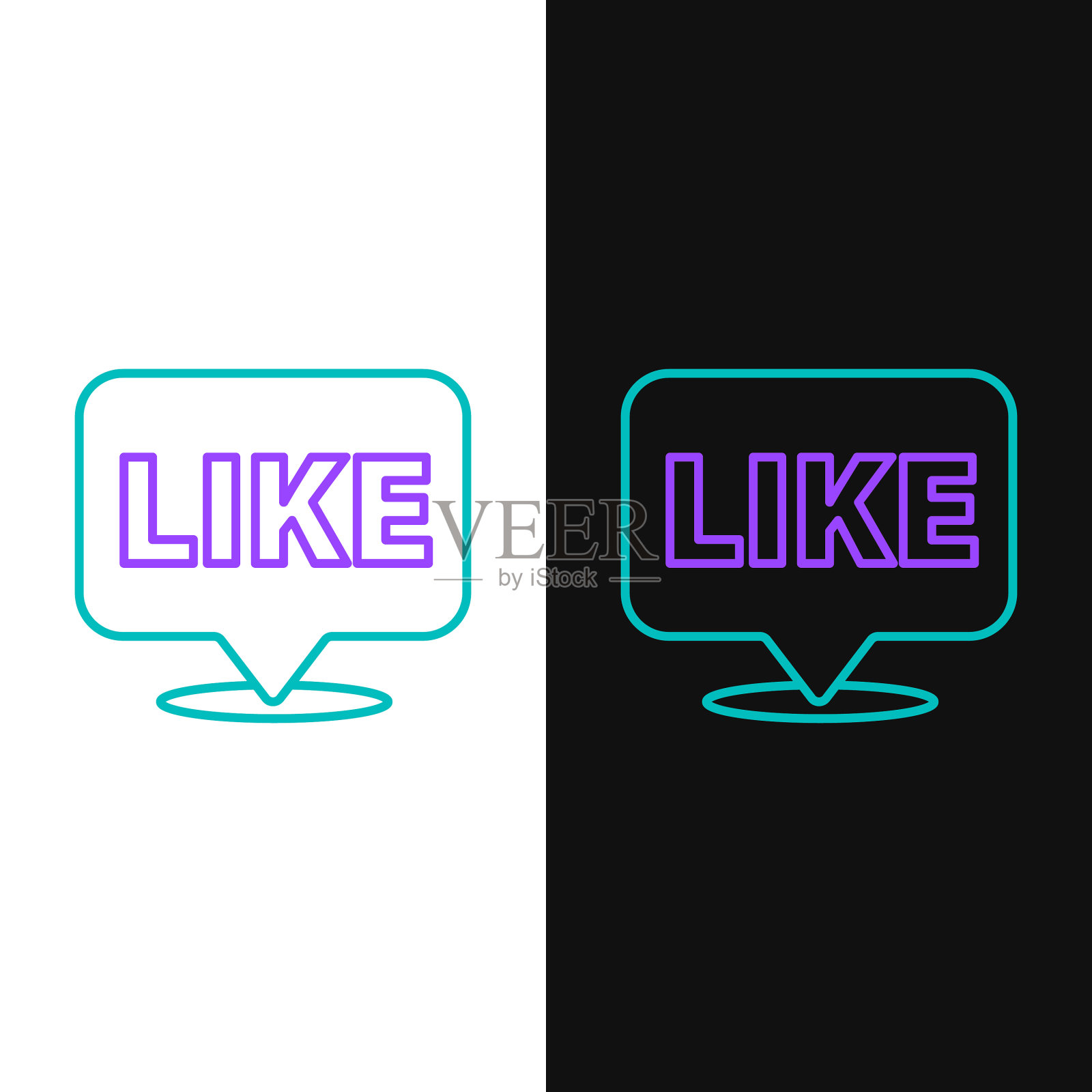 线条像在语音气泡图标孤立在白色插画图片素材