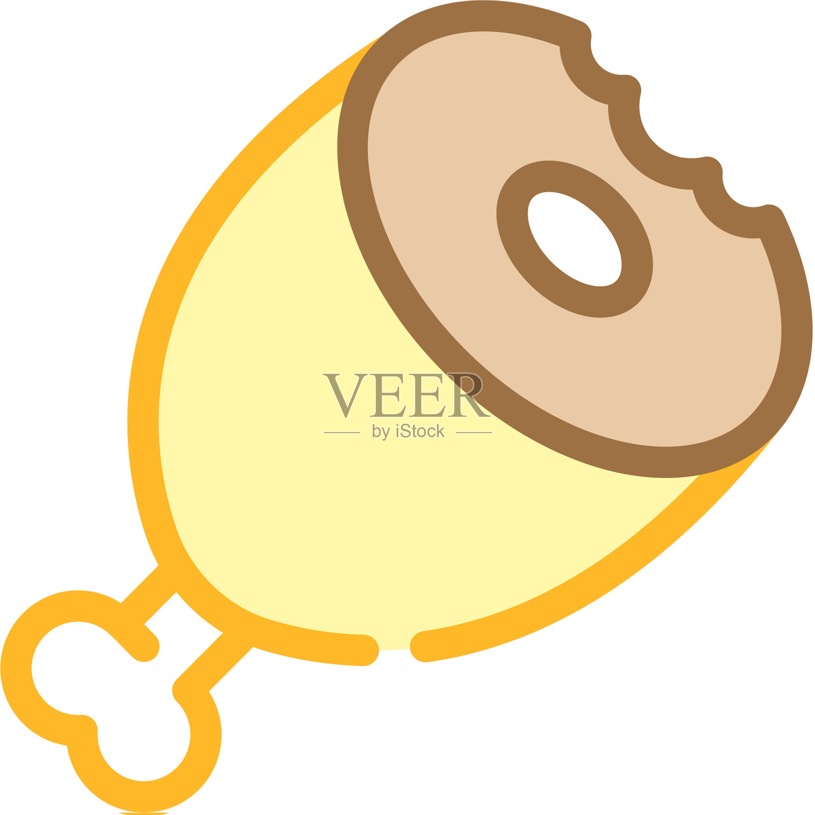 肉腿颜色图标平坦设计元素图片