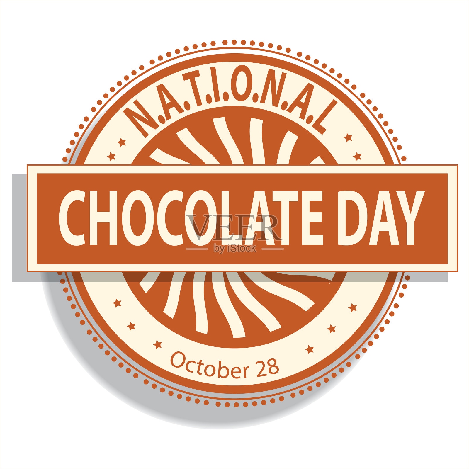 国家巧克力日标志和徽章插画图片素材