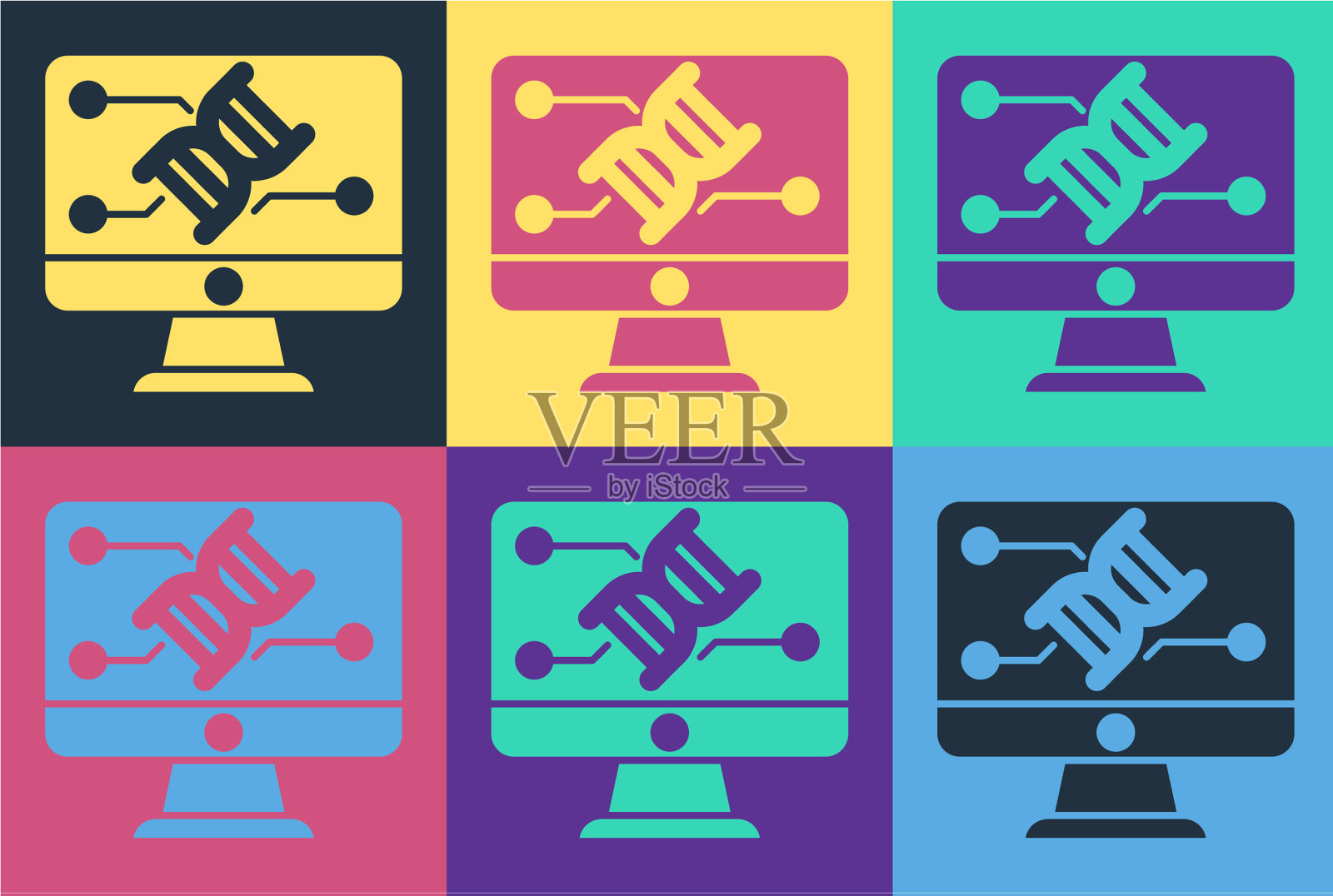 波普艺术基因工程的修改插画图片素材