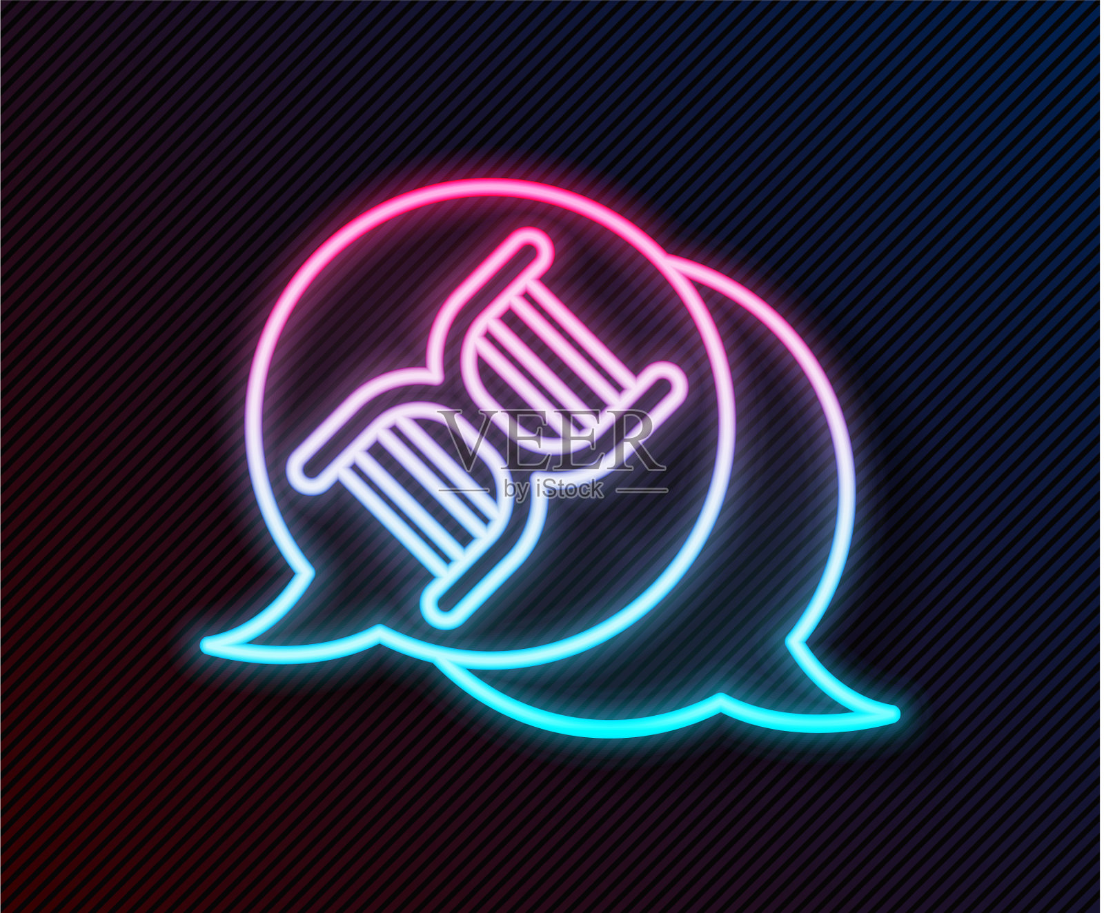 发光的霓虹线DNA符号图标孤立插画图片素材