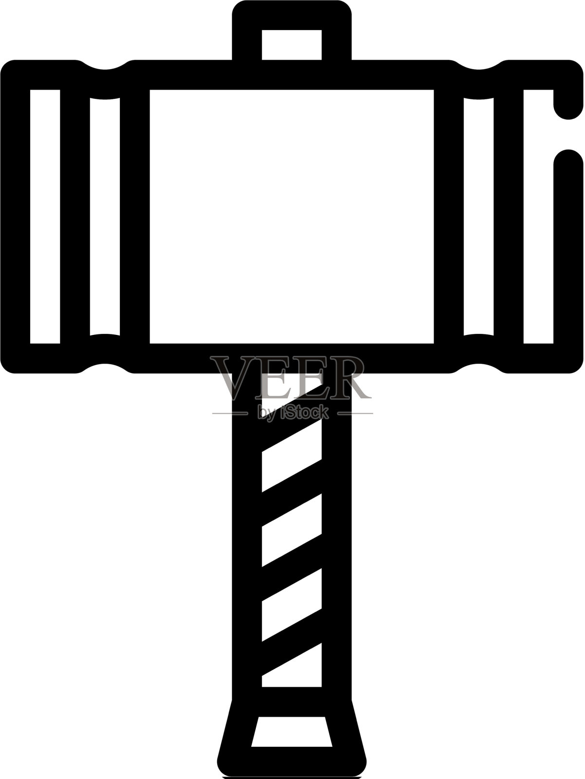 海盗锤武器线图标图标素材