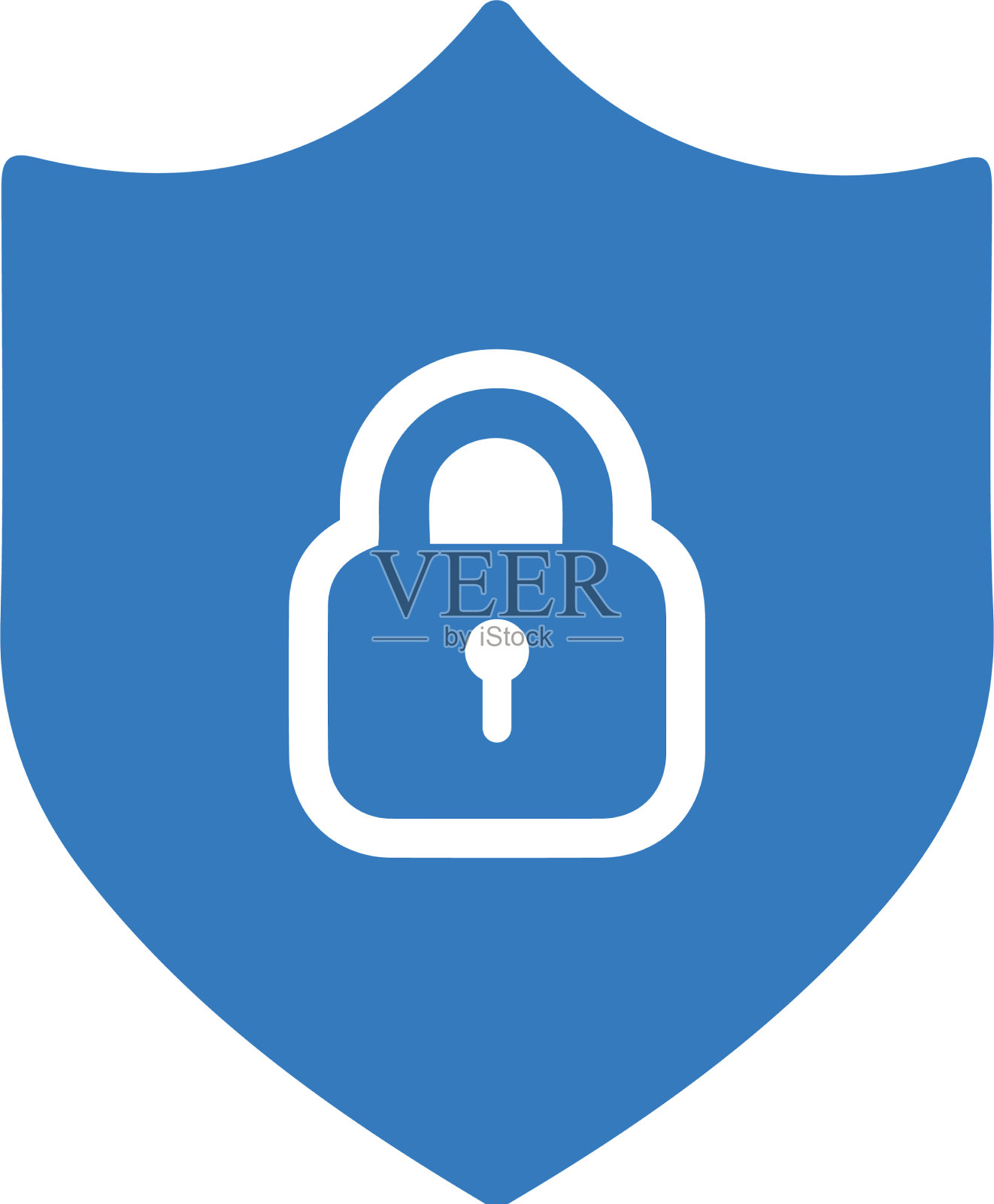 保护安全图标蓝色版本插画图片素材