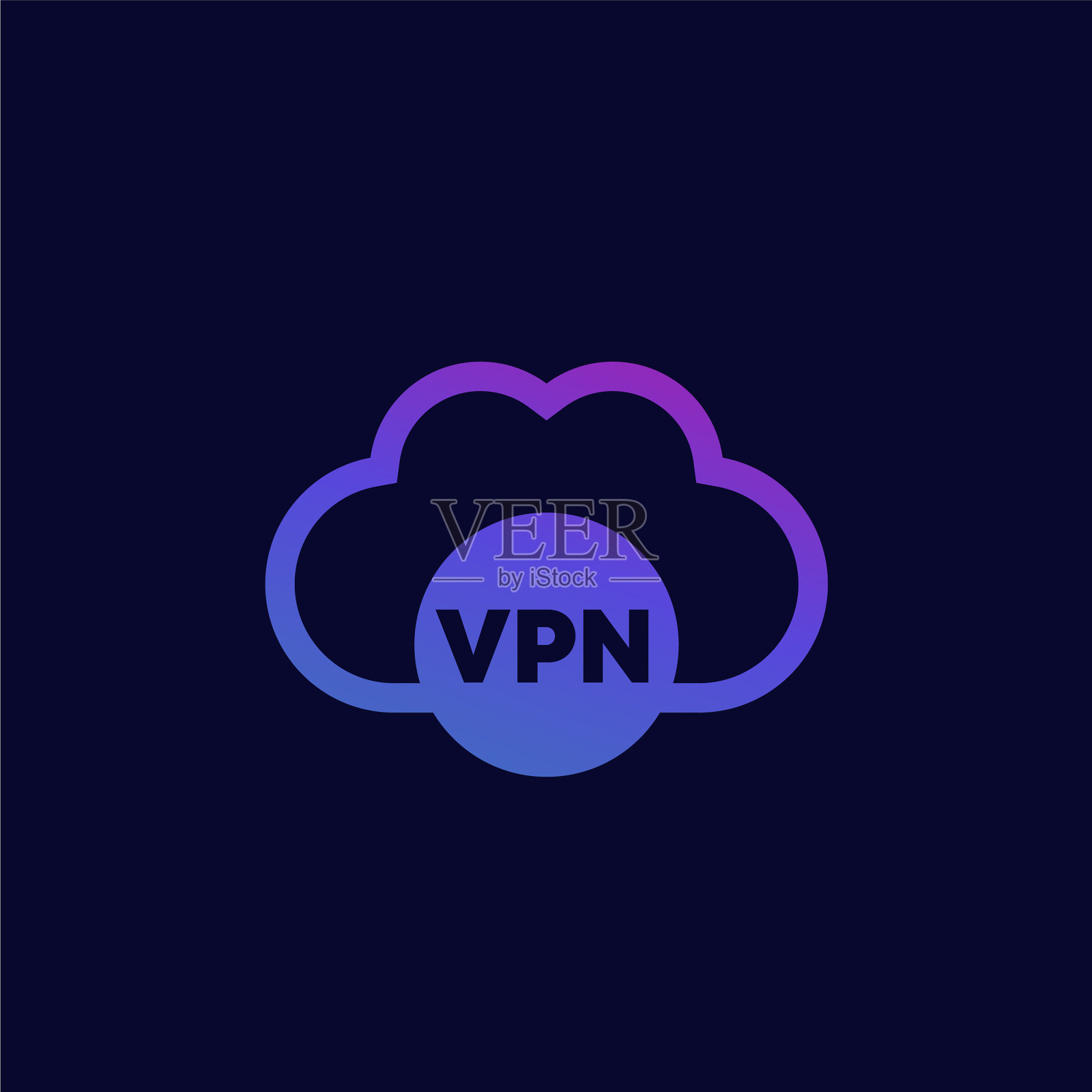 VPN业务图标变暗插画图片素材