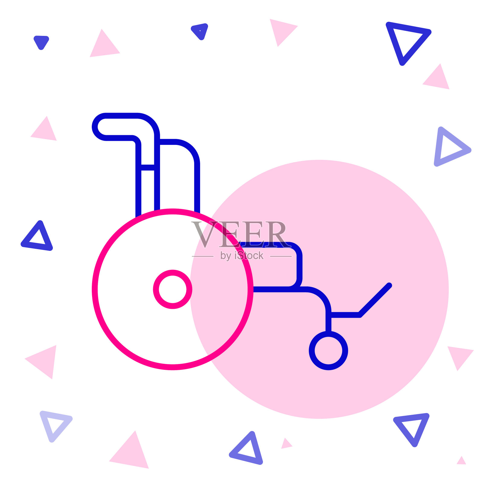 排队残疾人轮椅图标隔离插画图片素材