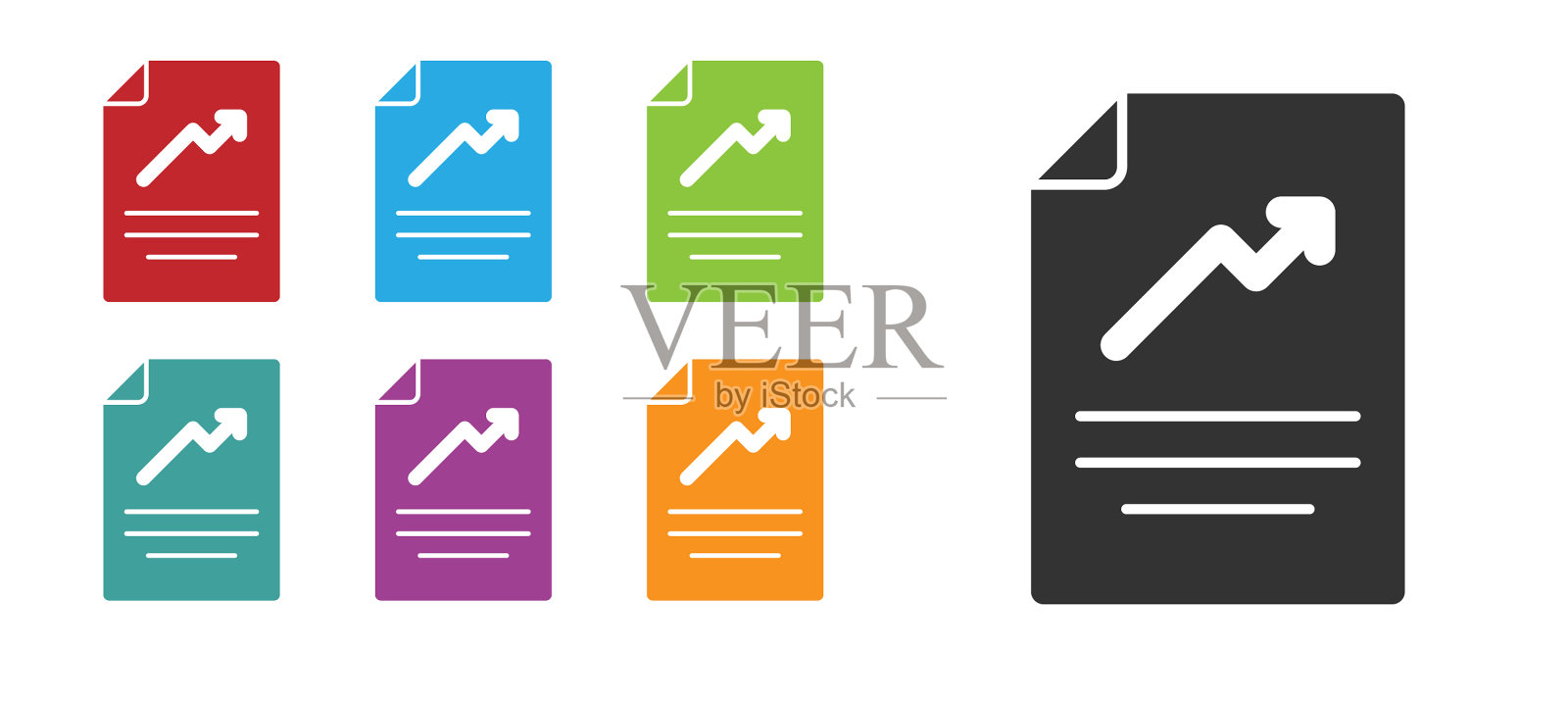 黑色文档与图形图表图标隔离插画图片素材