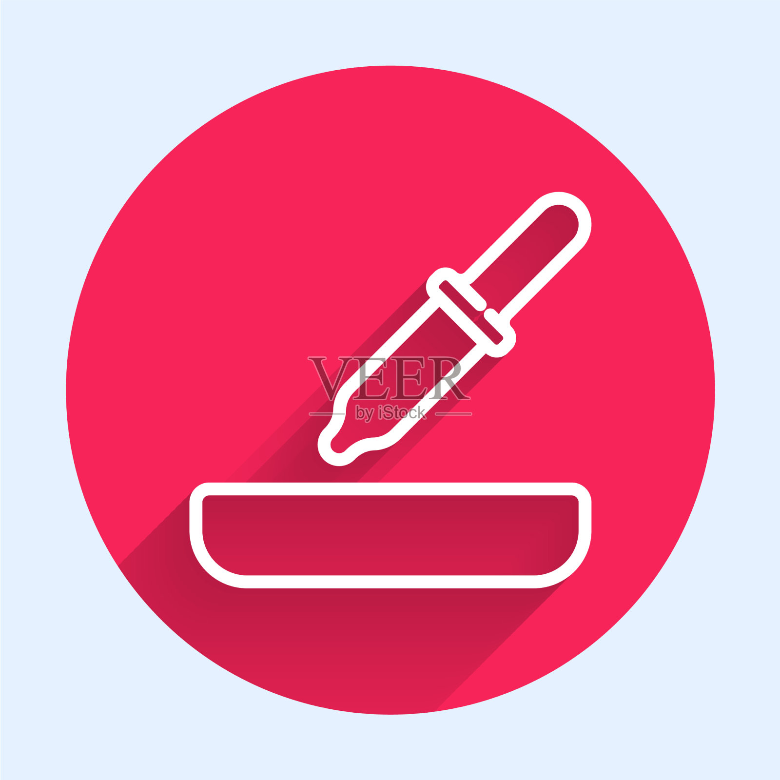 移液管图标为白色线，带有长阴影图标素材