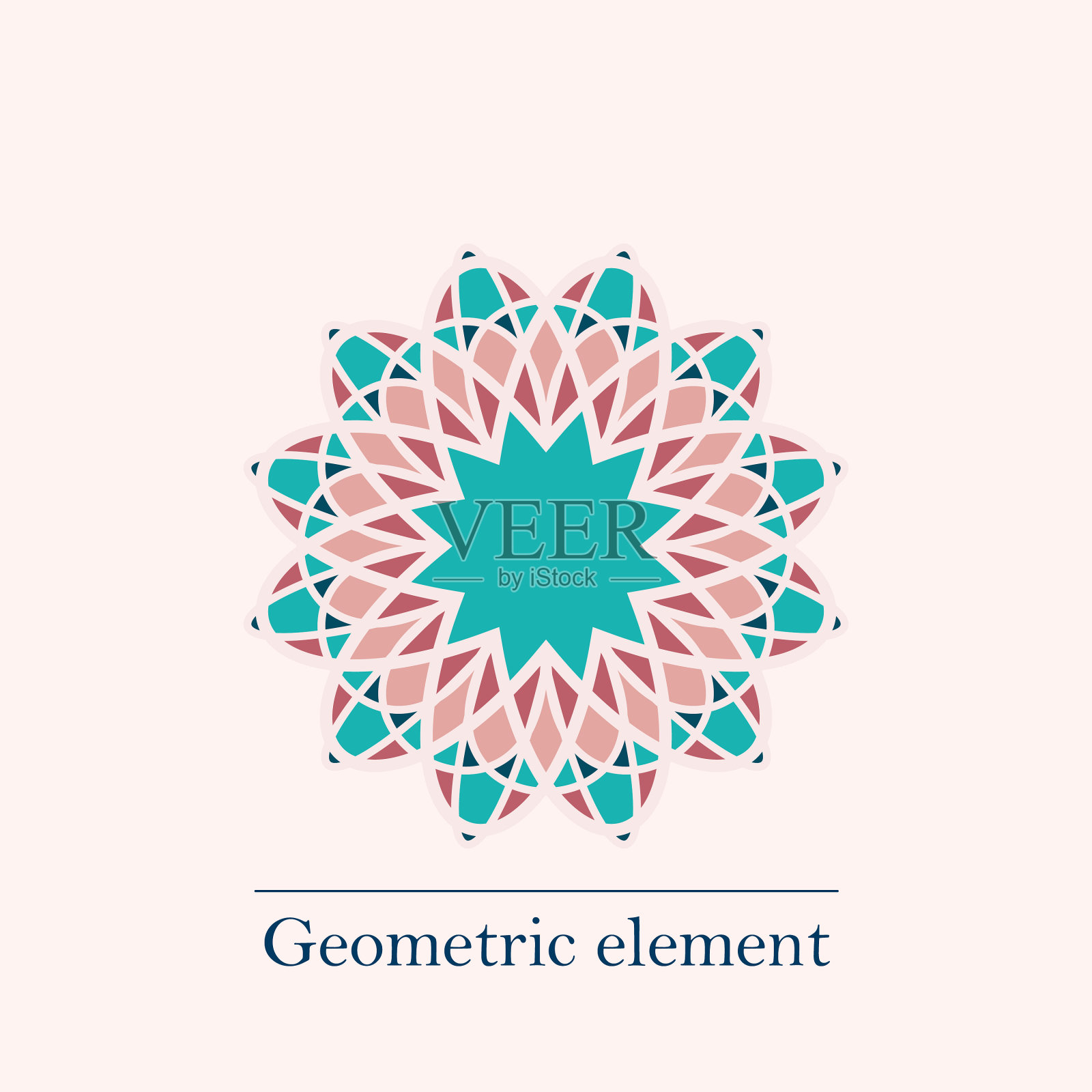 花卉曼荼罗复古装饰元素插画图片素材