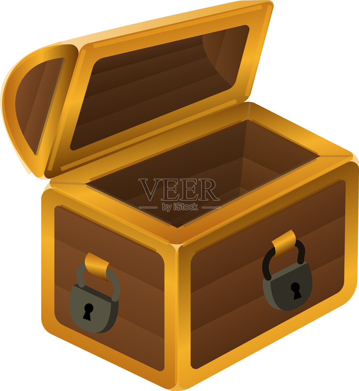 空嫁妆箱图标卡通风格设计元素图片