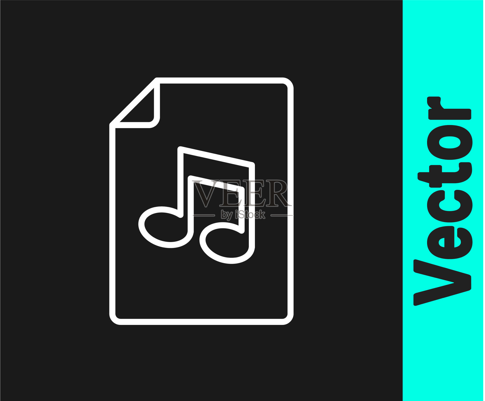 白线音乐书与笔记图标隔离插画图片素材