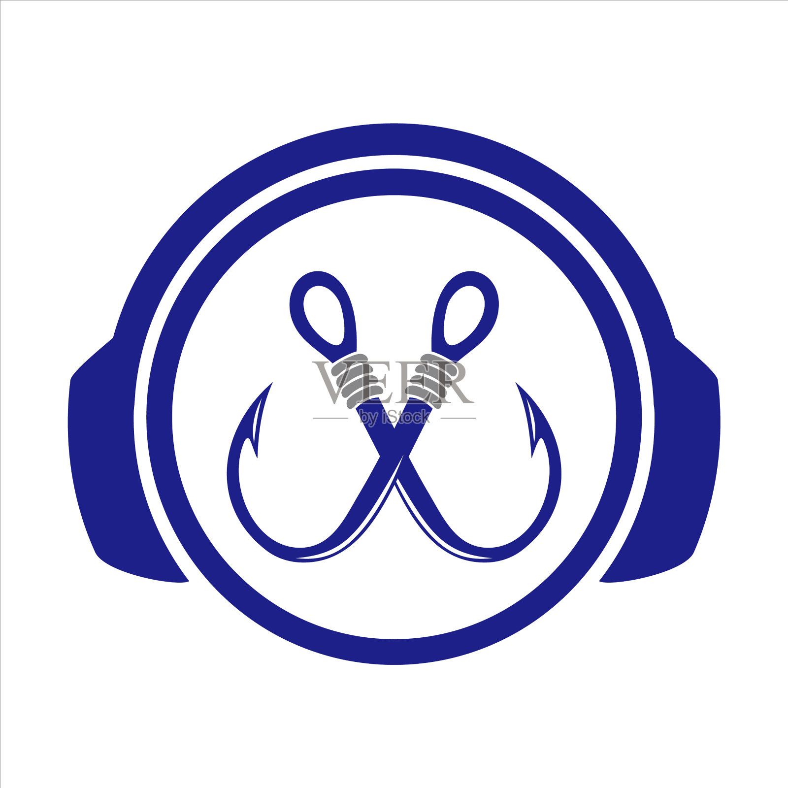 耳机钓鱼音乐图标标志图标素材