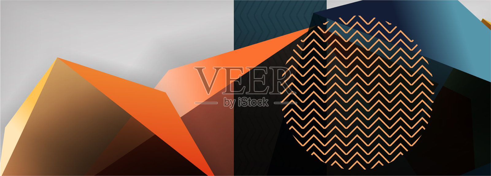 低多边形三维几何形状最小抽象插画图片素材