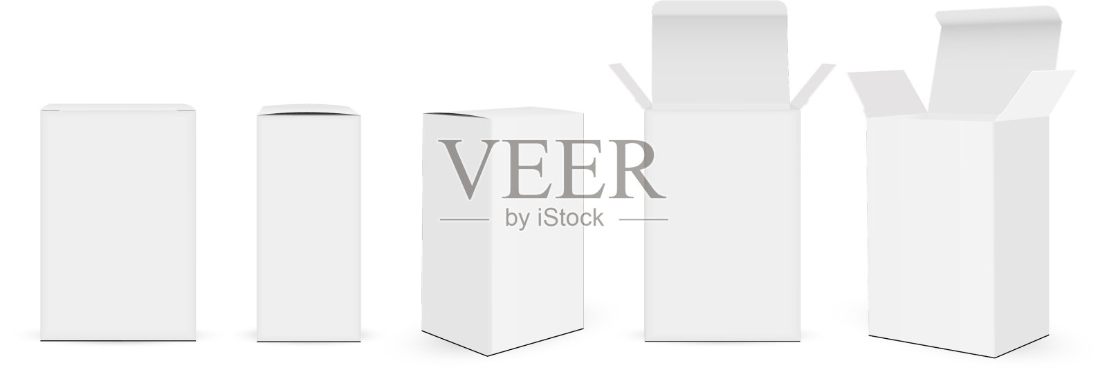 设置纸矩形包装盒插画图片素材