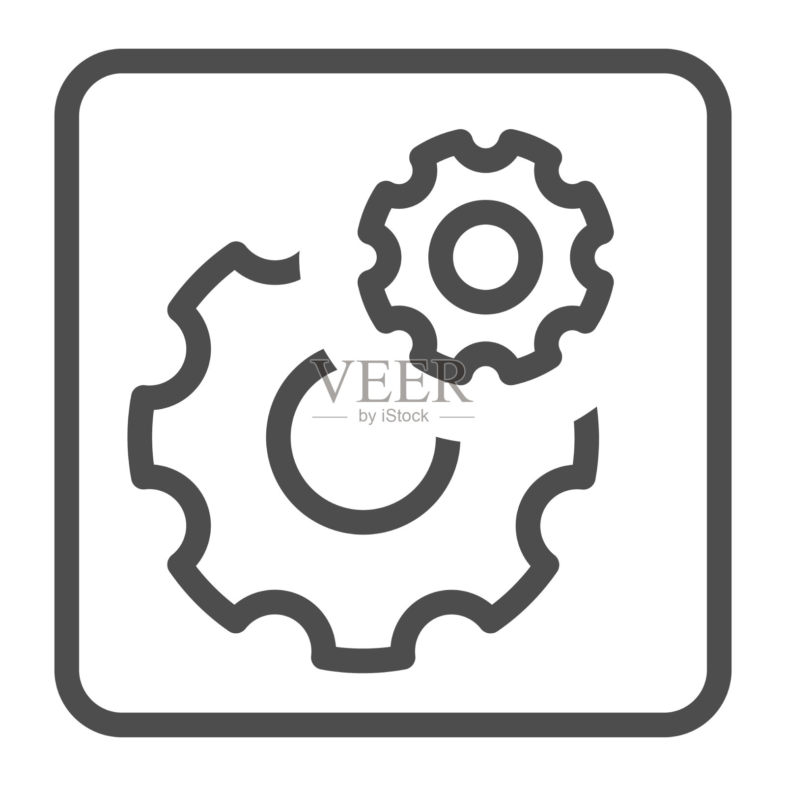 齿轮线图标自动化概念两个齿轮图标素材