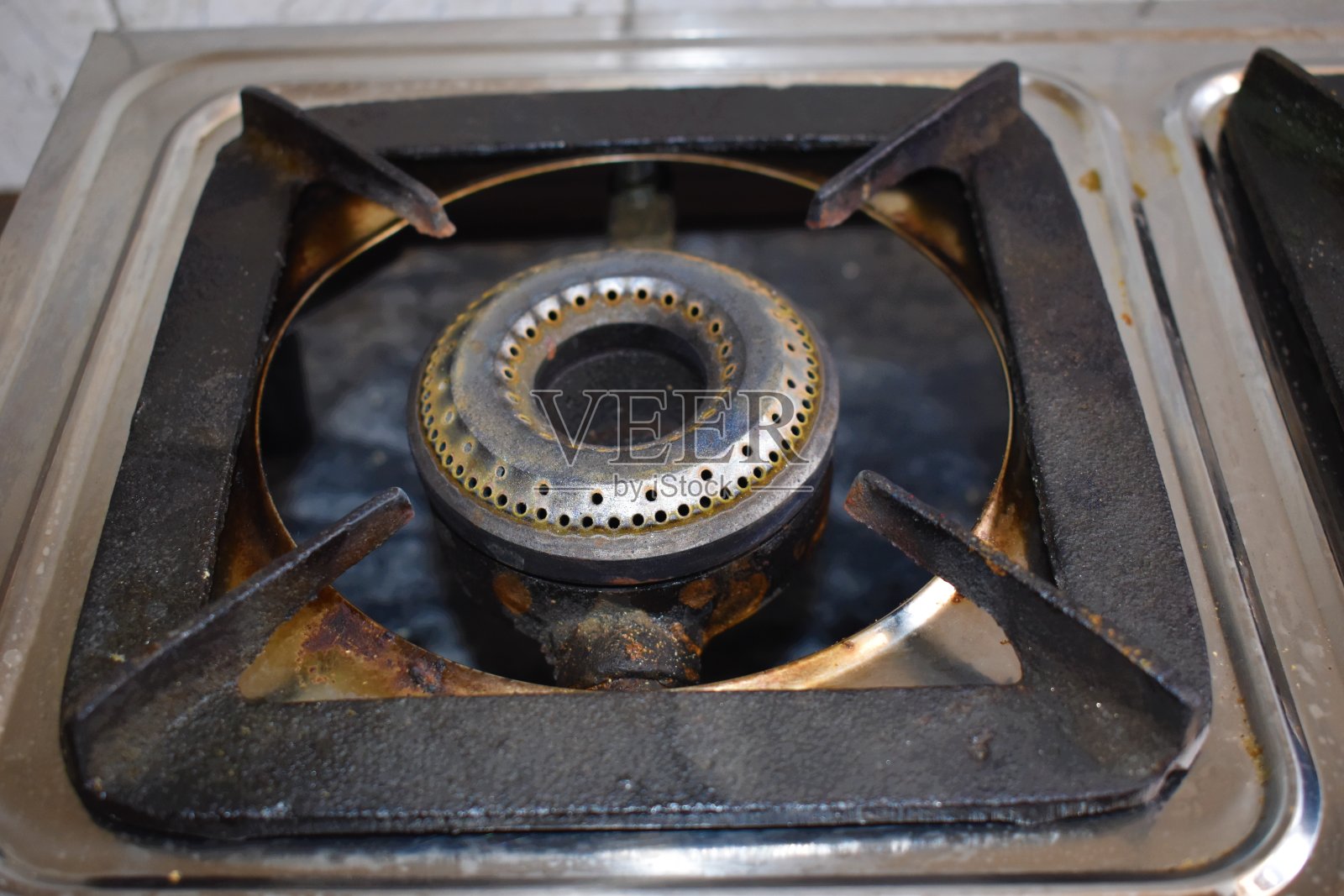 厨房煤气炉上的燃烧器照片摄影图片