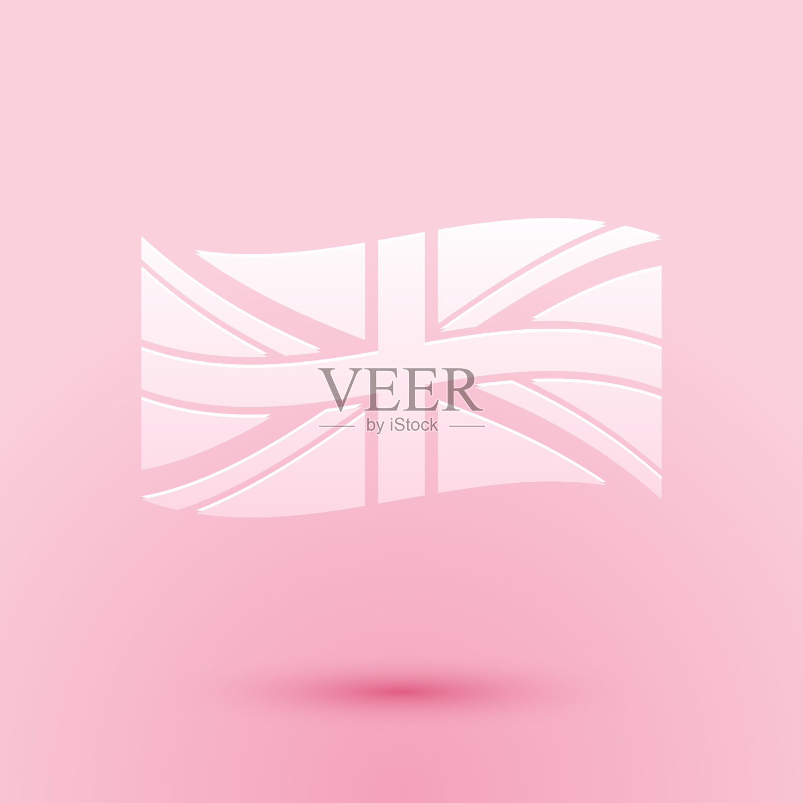 剪纸旗帜英国标志孤立插画图片素材