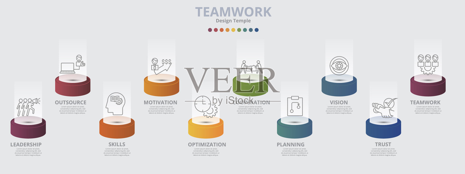 信息图群控模板图标不同图标素材