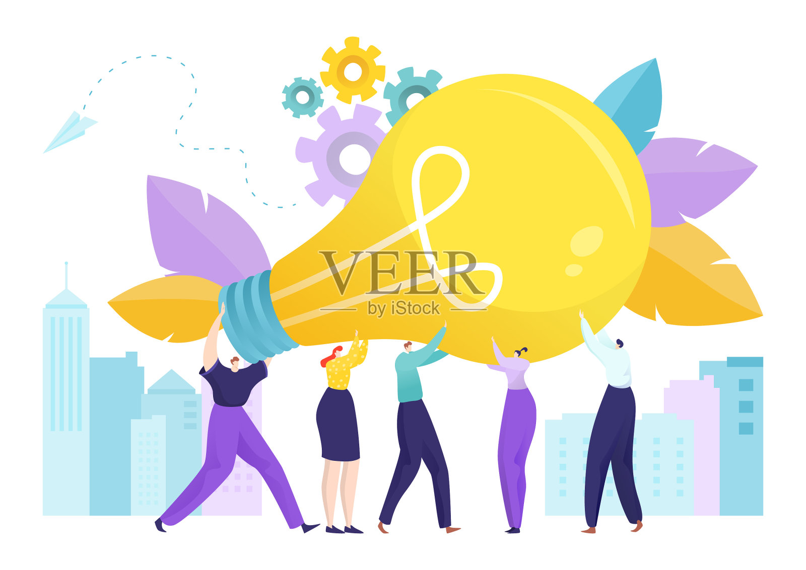 灯泡卡通巨大的创意在商业设计元素图片