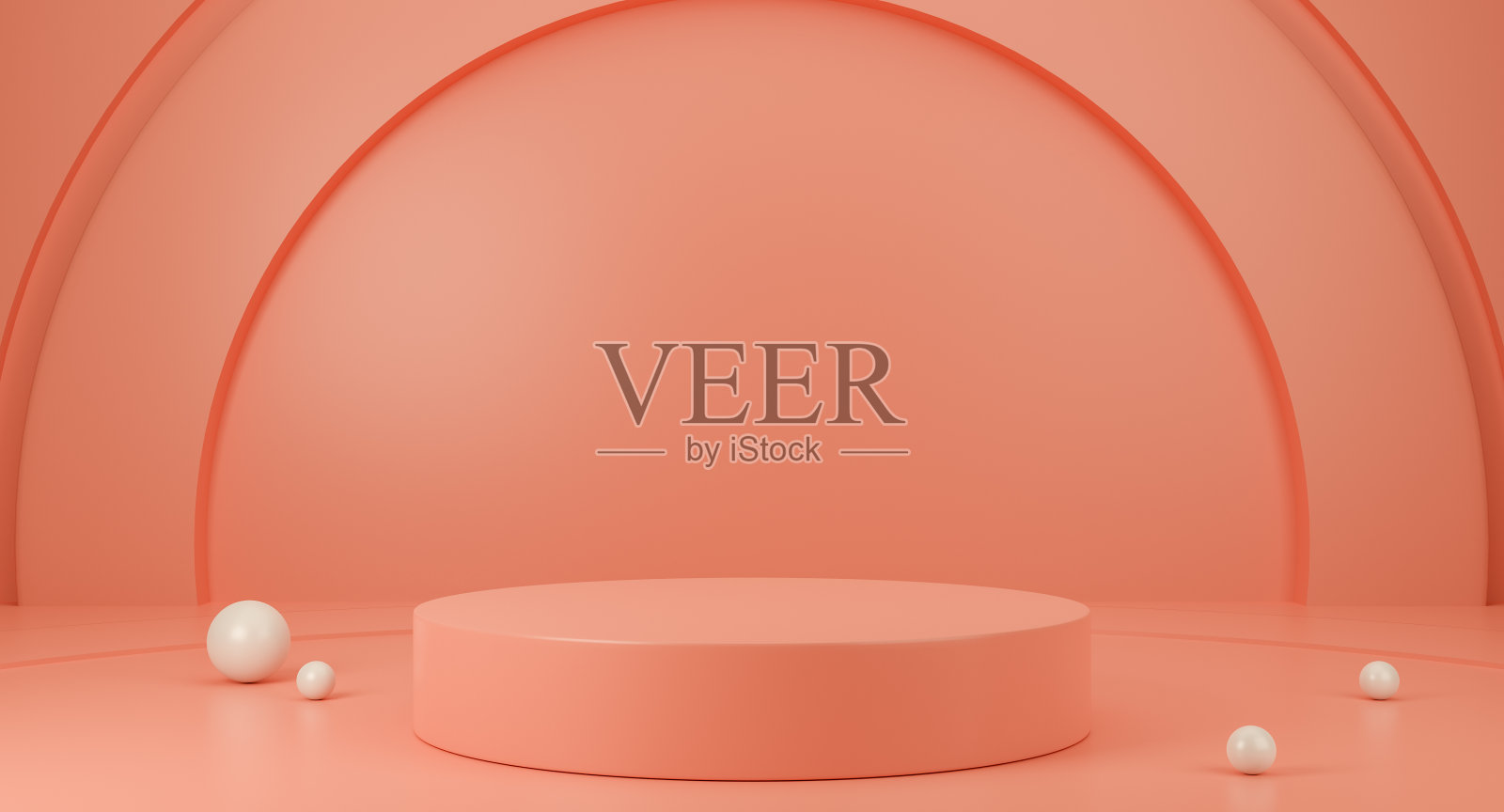 粉色讲台，圆形基座和粉色背景展示，产品展示。3 d渲染。照片摄影图片