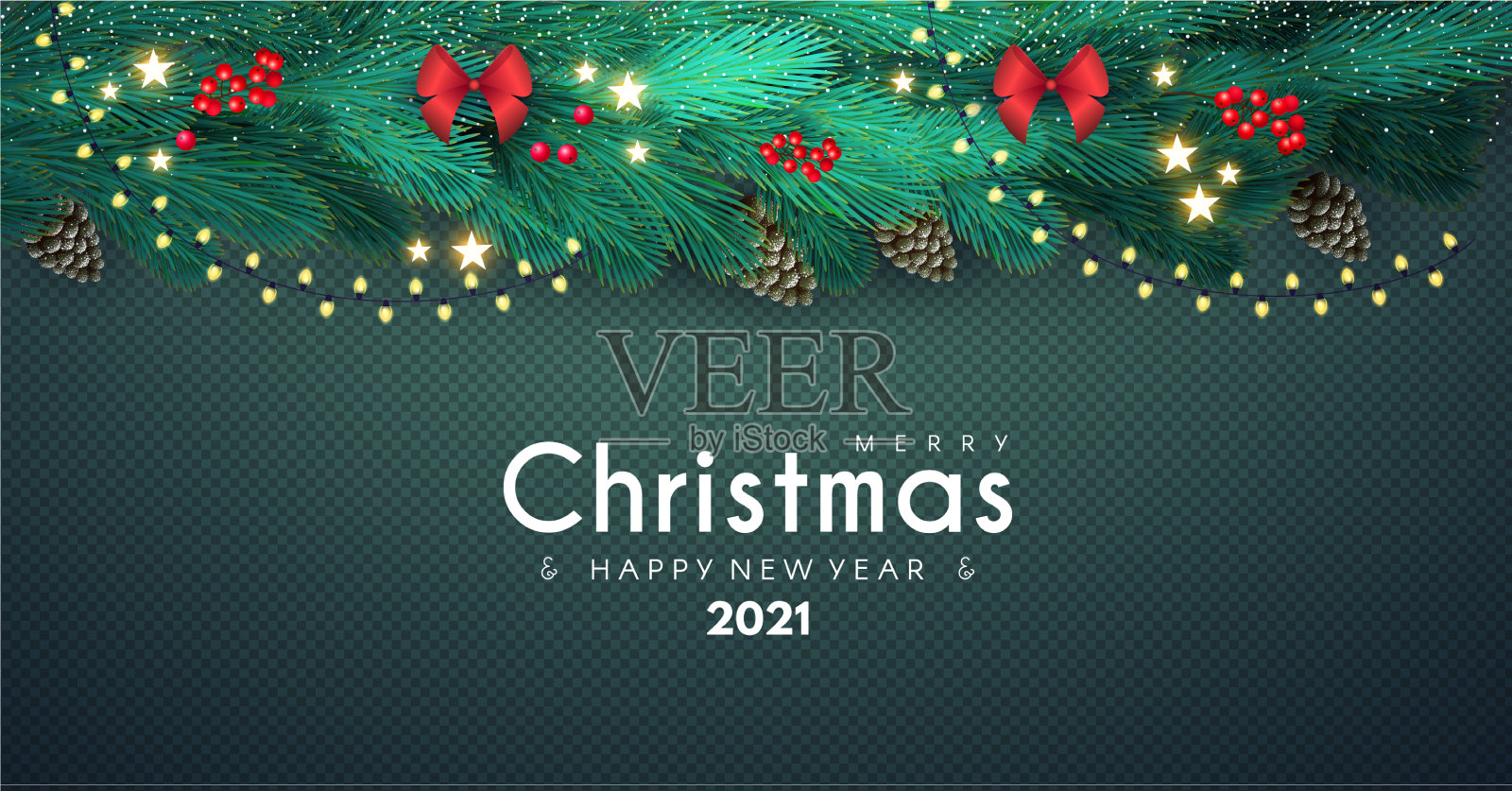 圣诞快乐的背景与冷杉树枝插画图片素材