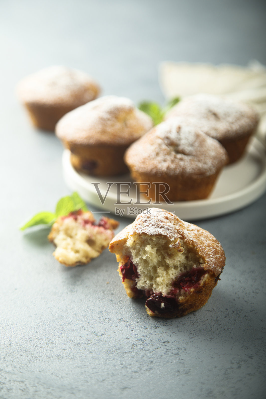 松饼和浆果照片摄影图片