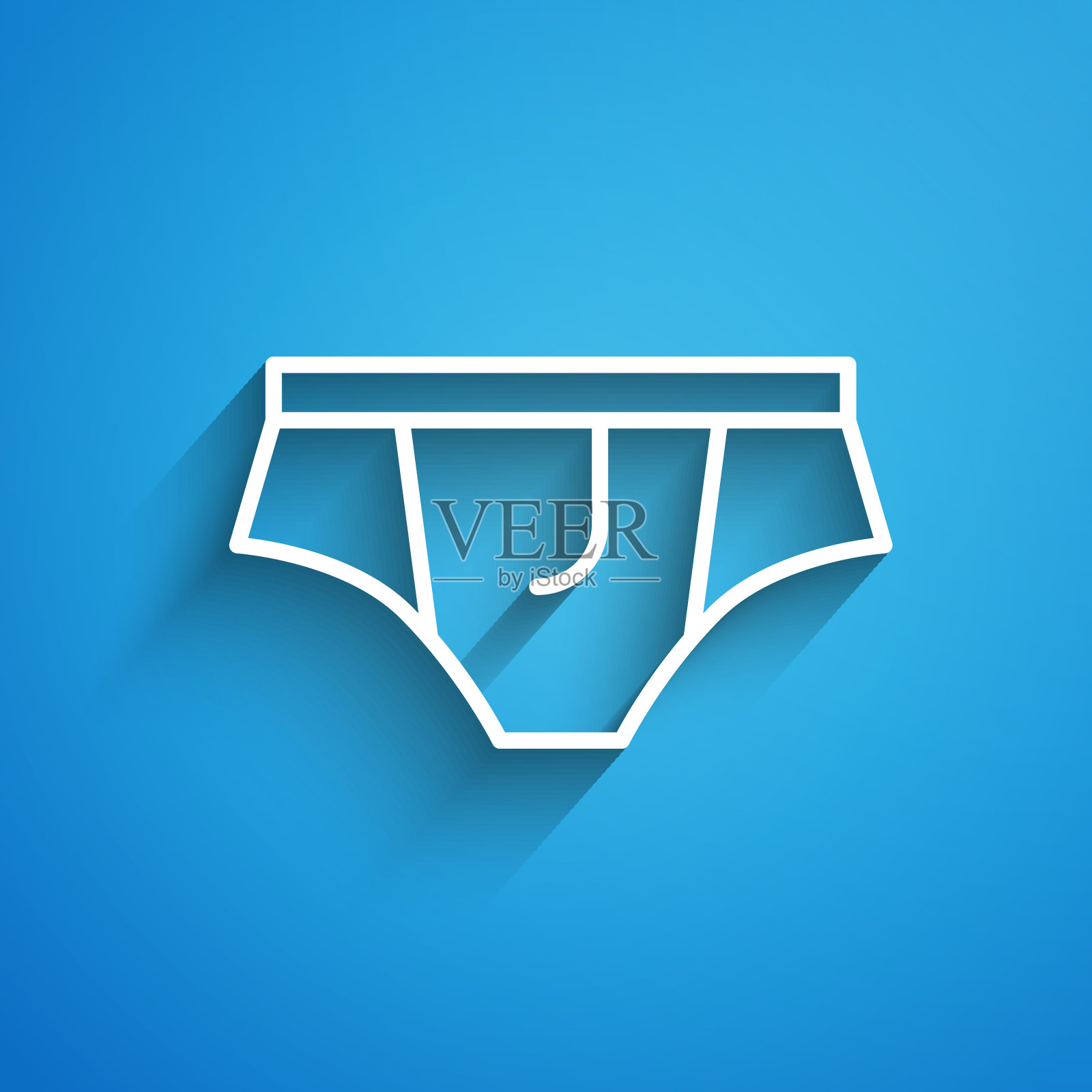 白色线内衣图标孤立在蓝色插画图片素材