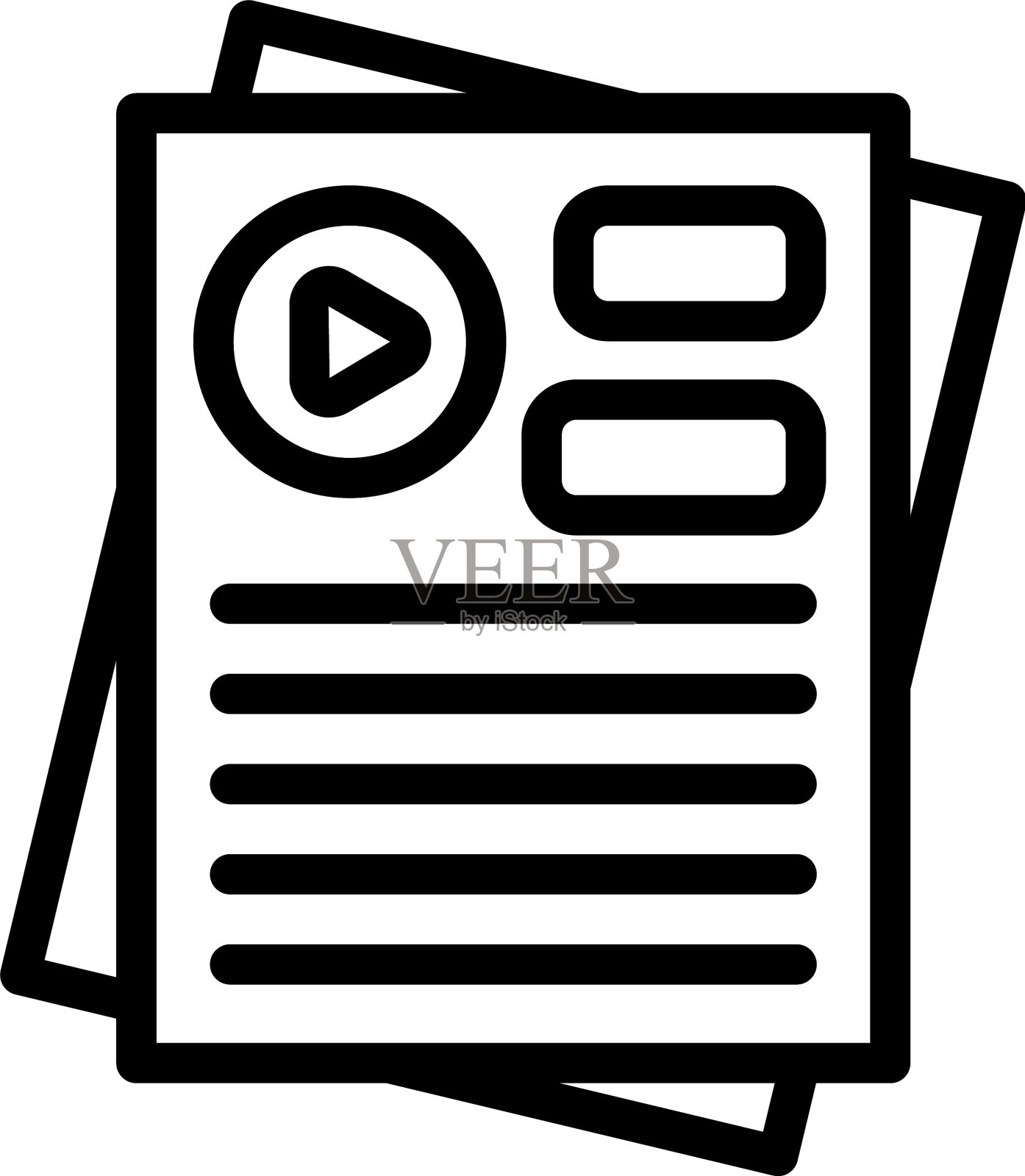 电影场景图标轮廓风格插画图片素材