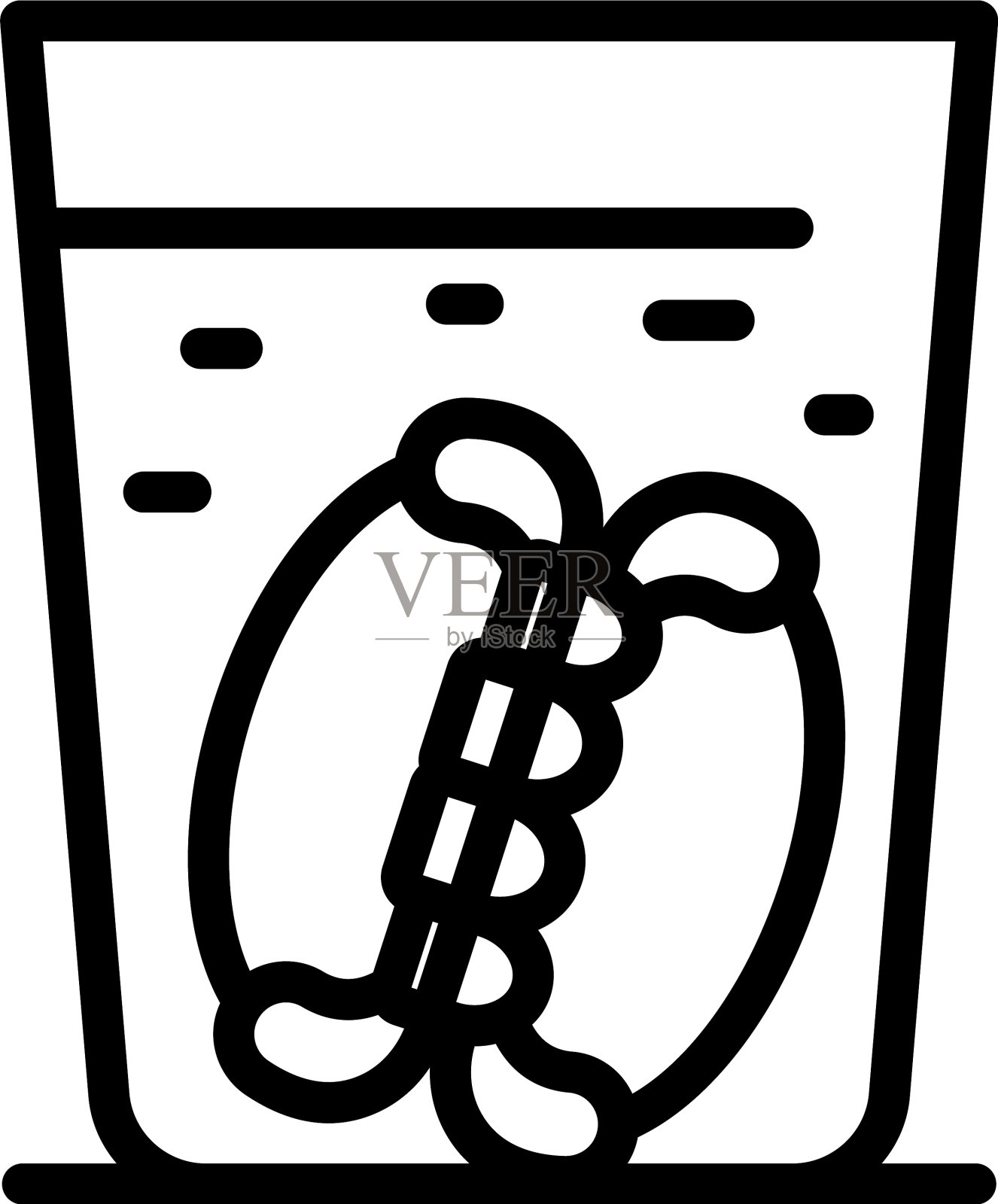 牙齿冲洗图标轮廓风格插画图片素材