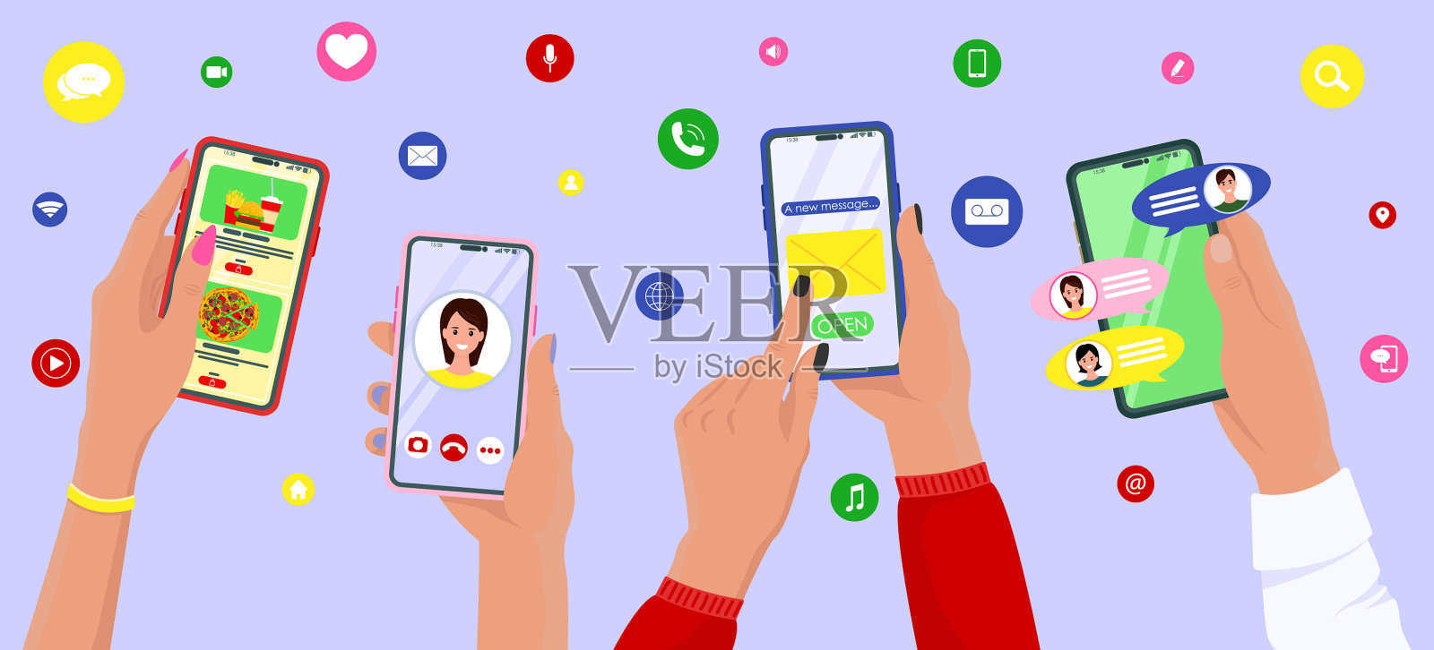 与手机插画图片素材