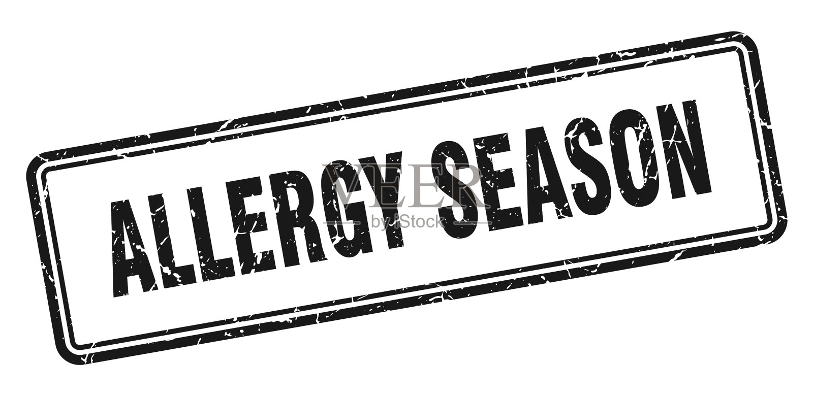 过敏季节邮票方形垃圾标志白色插画图片素材