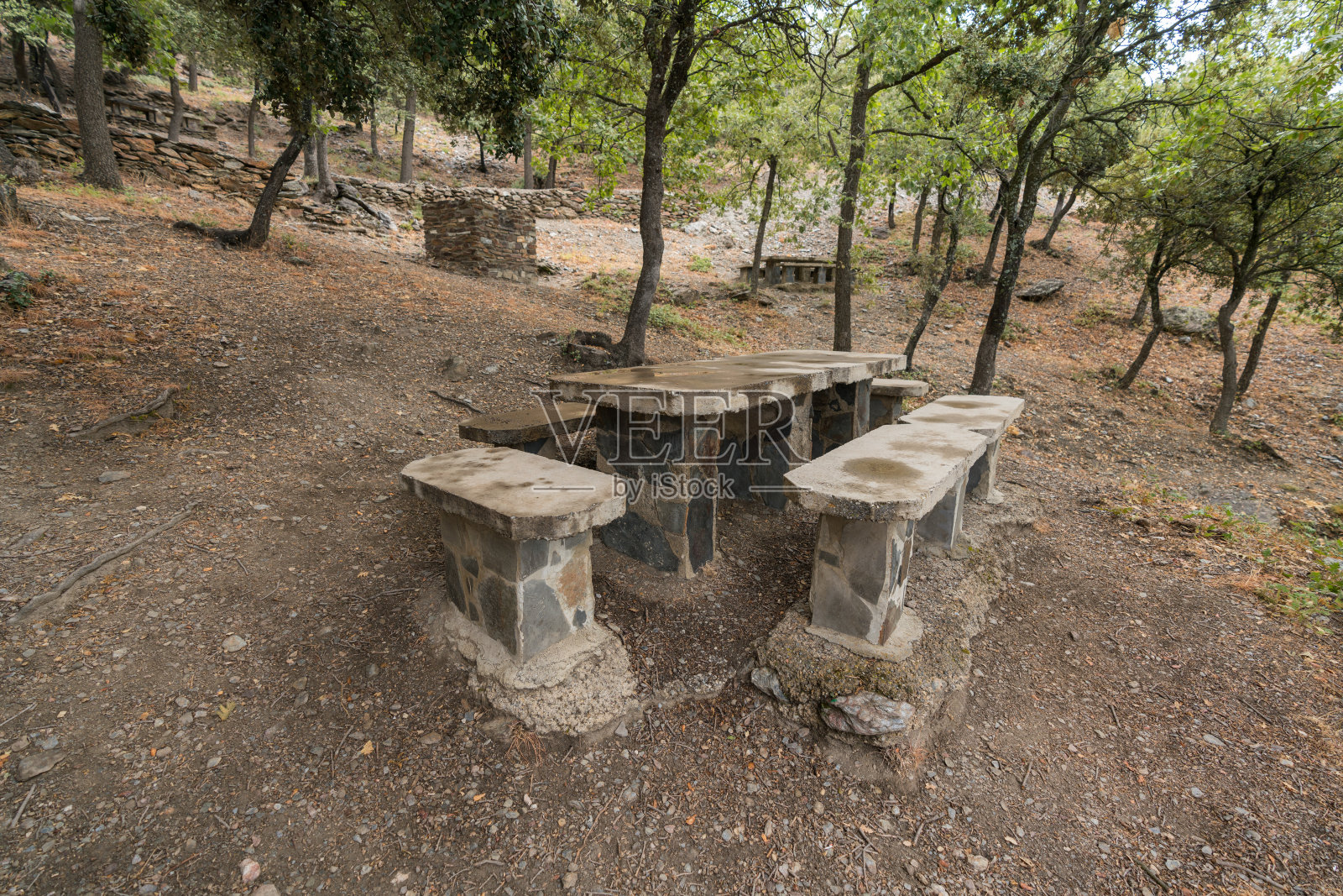 内华达山脉的野餐区照片摄影图片