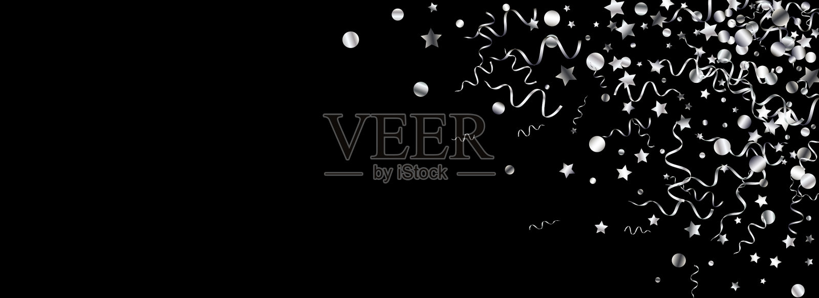 银色螺旋纸全景黑色插画图片素材