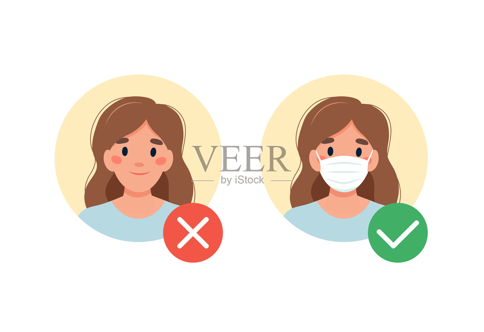 不戴口罩不得进入插画图片素材