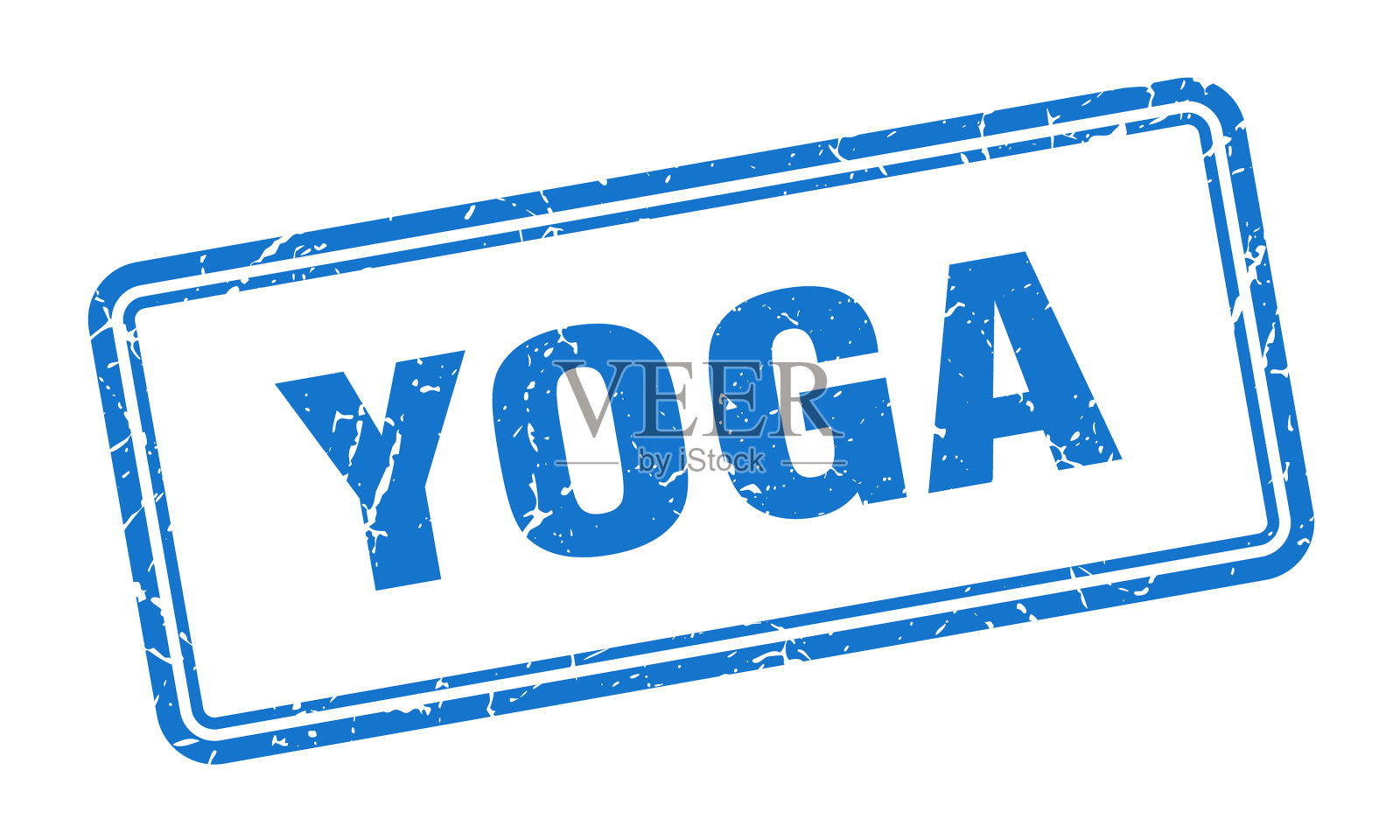 白色背景上的瑜伽邮票广场垃圾标志插画图片素材