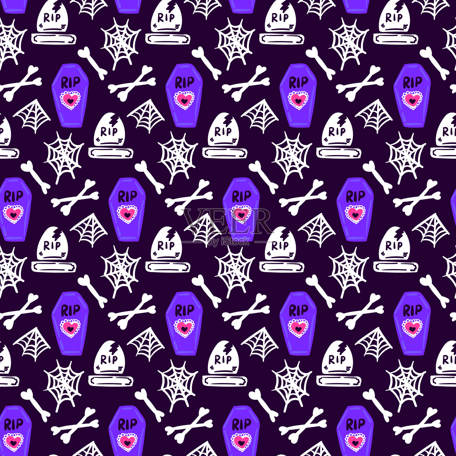 撕死无缝模式插画图片素材