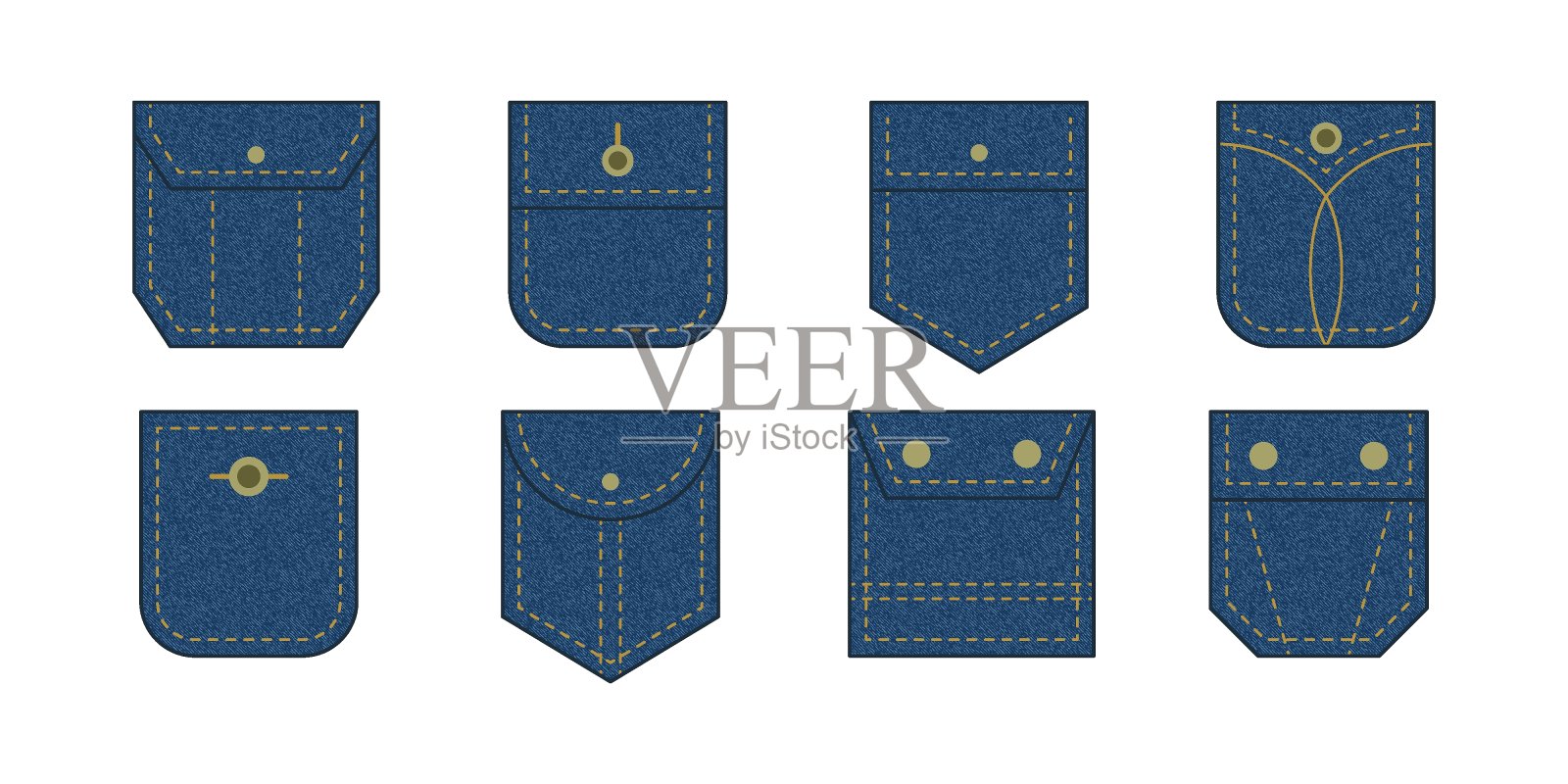 贴袋集插画图片素材