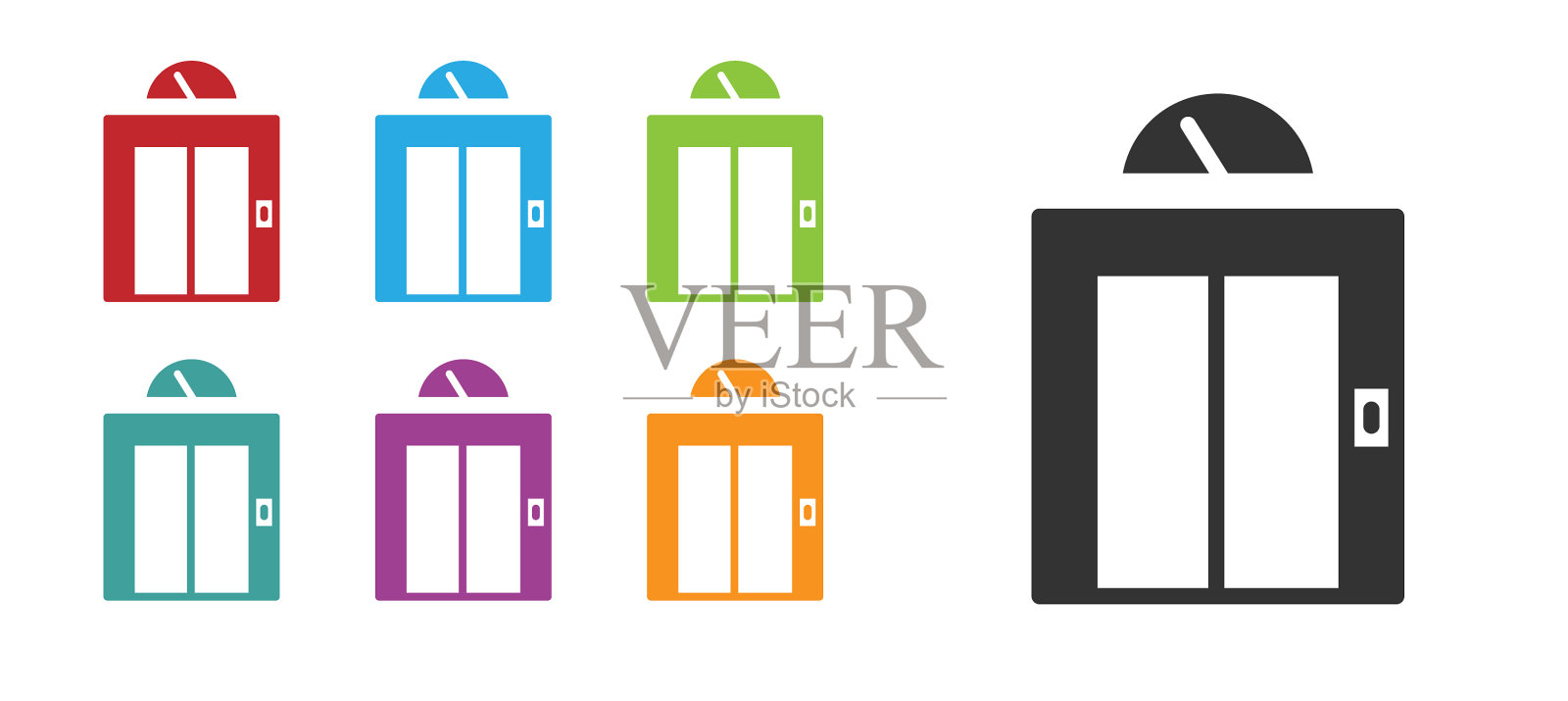 黑色升降机图标孤立在白色背景图标素材