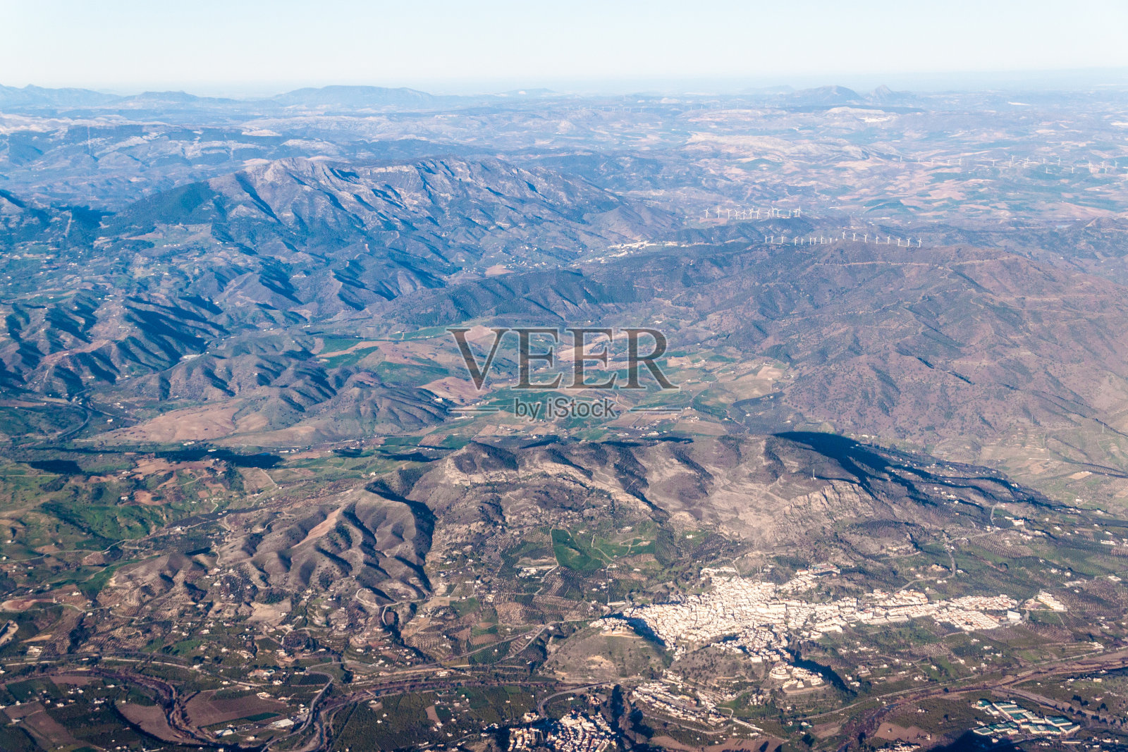 西班牙马拉加附近的景观鸟瞰图照片摄影图片
