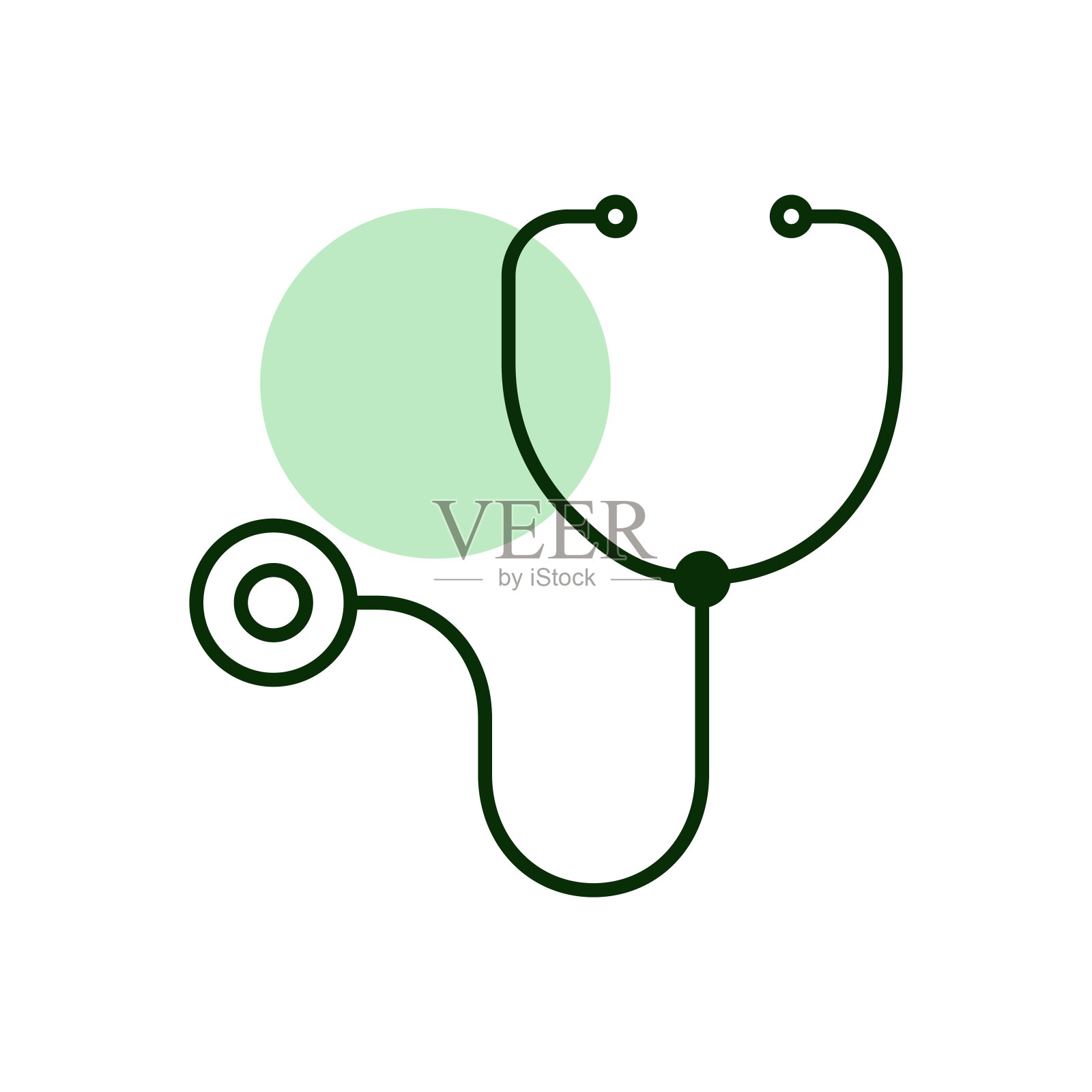 医用听诊器矢量图标。医学信号插画图片素材